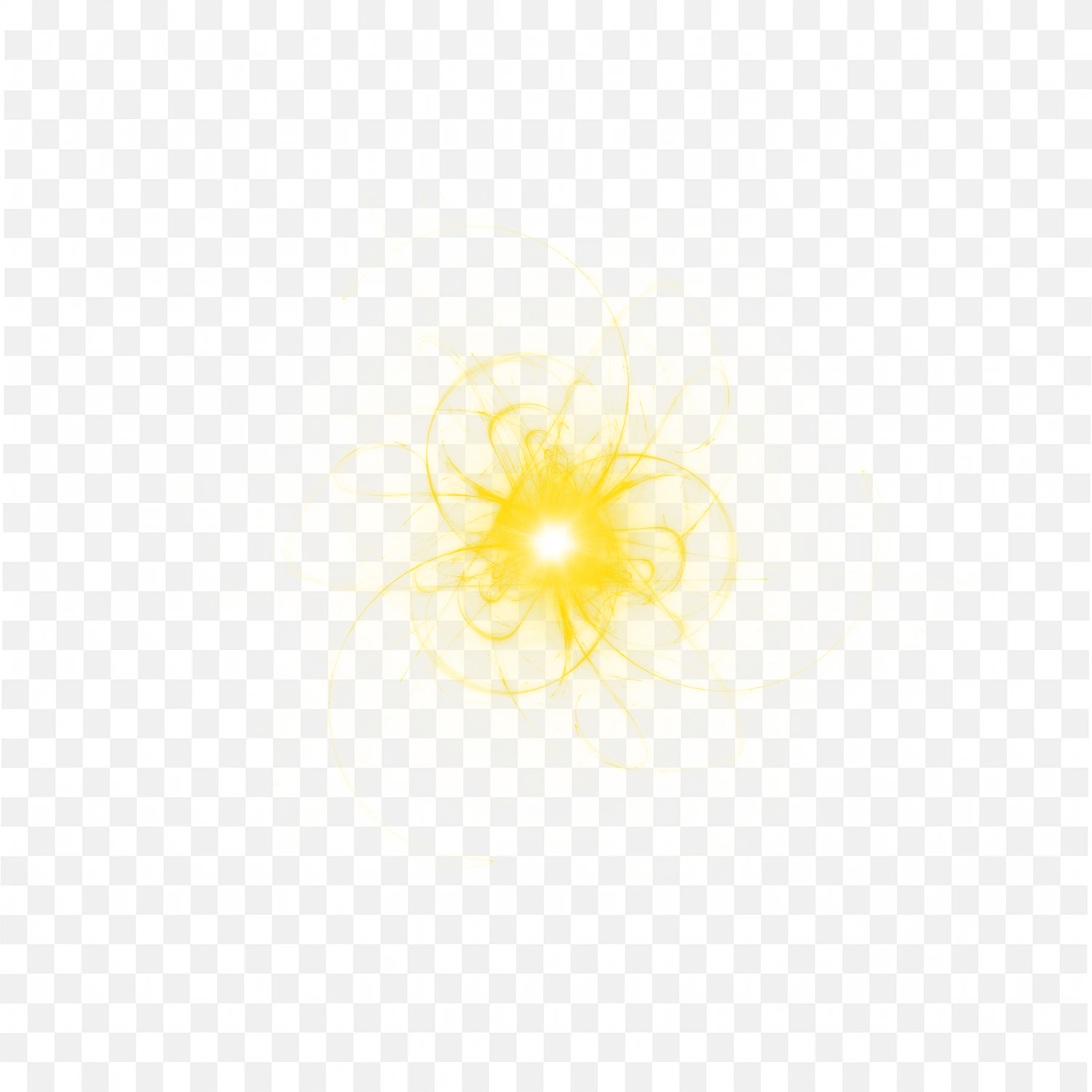 Radiant Glowing Yellow Sunburst in a Flower Like Design