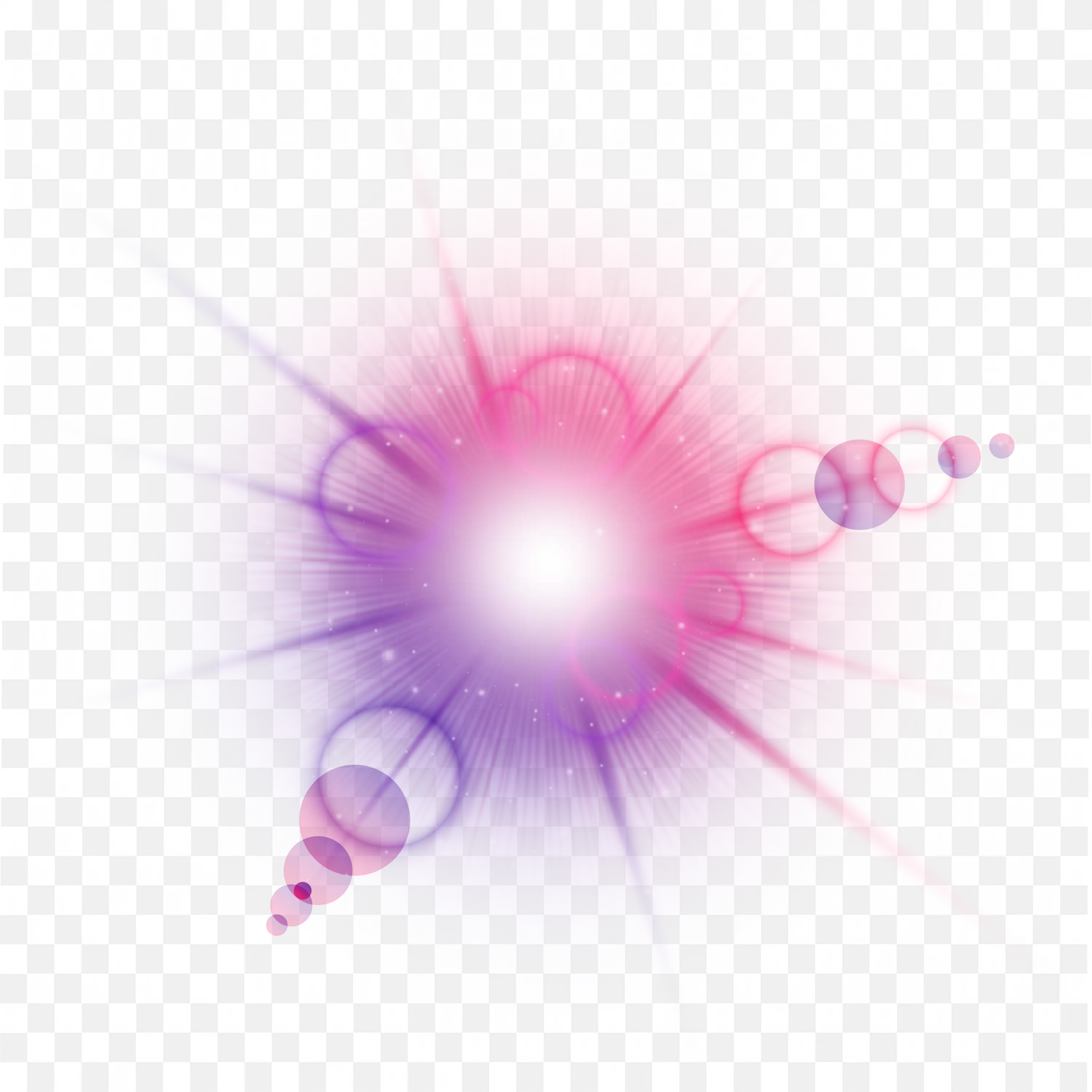 Radiant Pink with Blue Light Burst in Spiral Abstract Glow