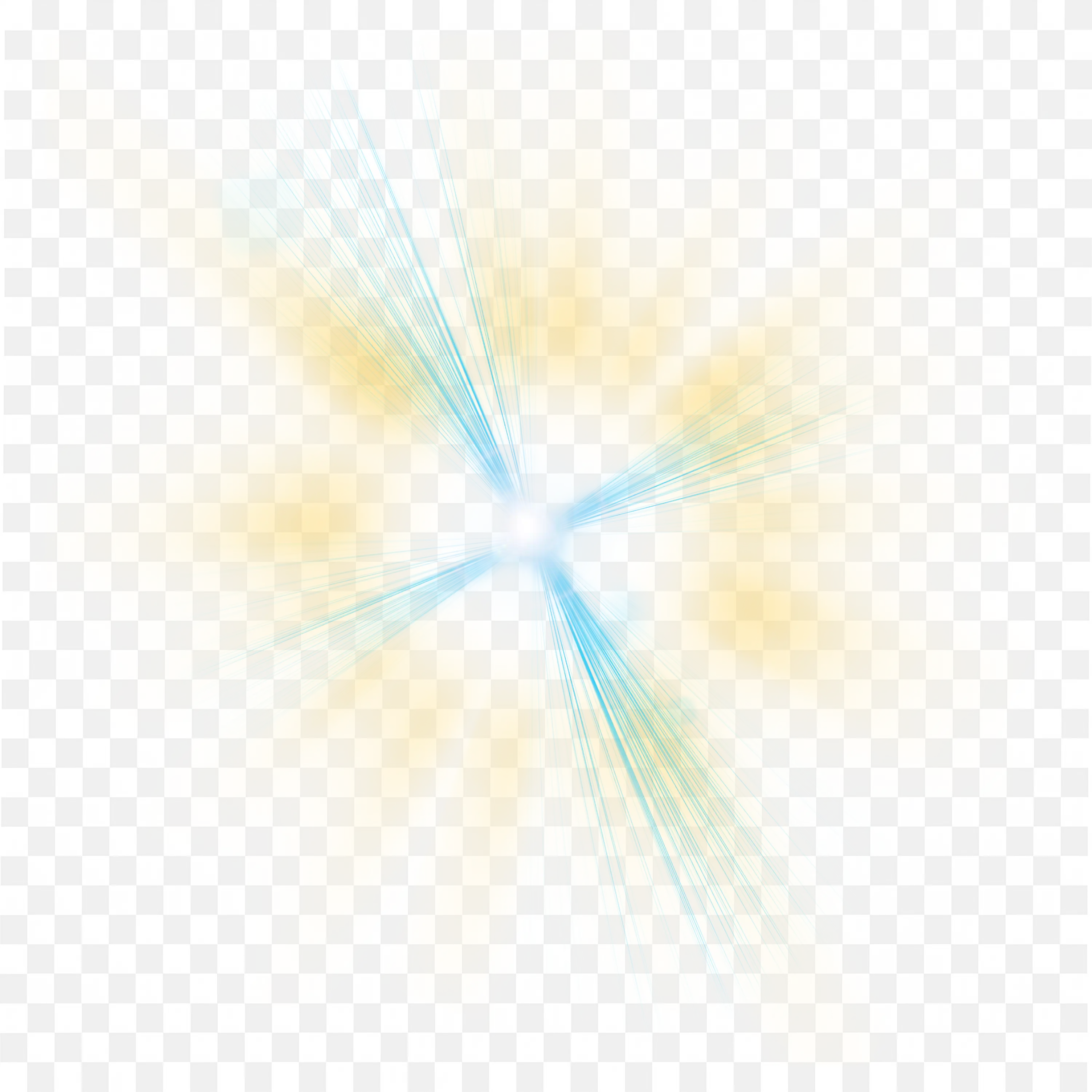 Radiant Yellow and Blue Glowing Starburst Clip Art PNG