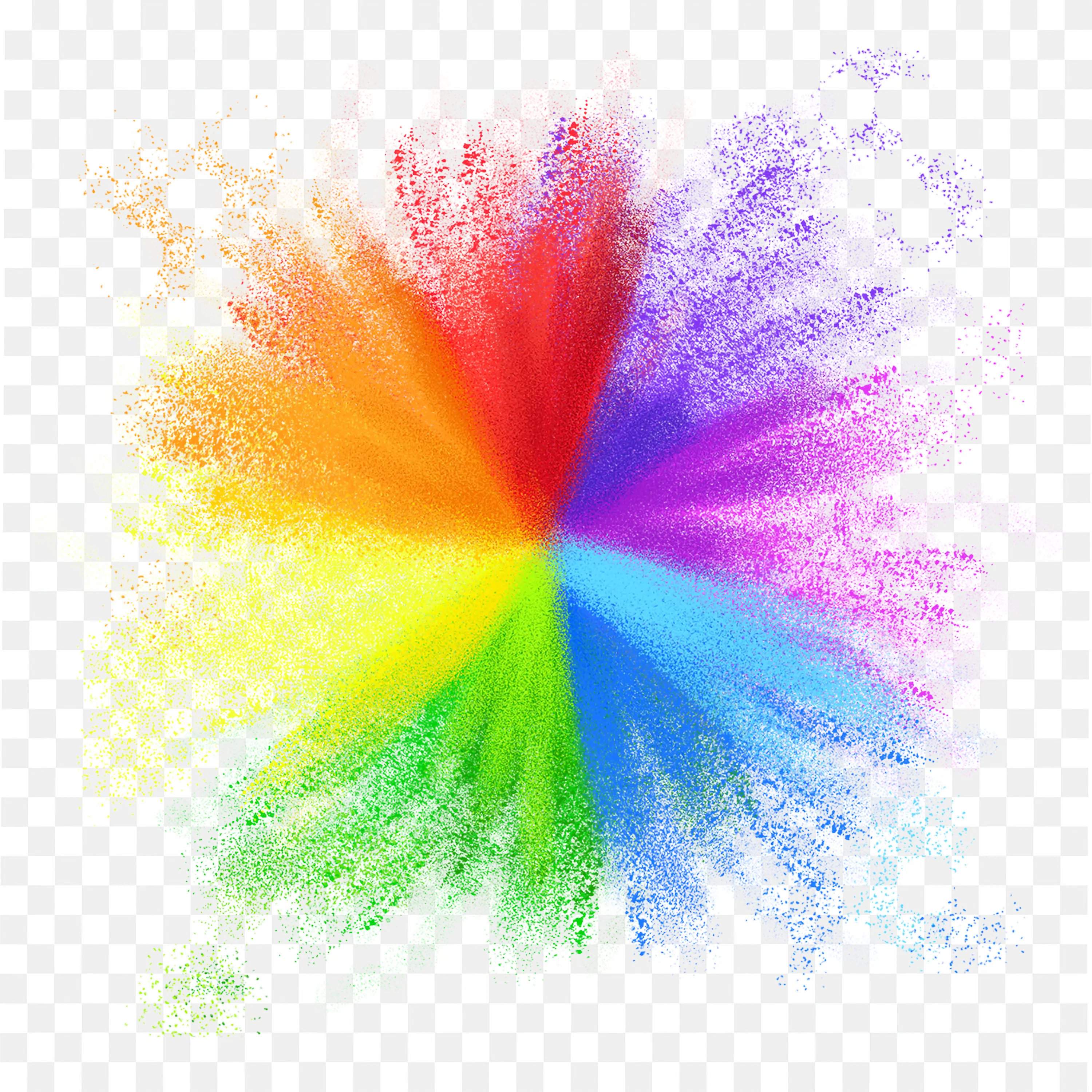 Rainbow Colour Explosion Wheel with Vibrant Powder Splash