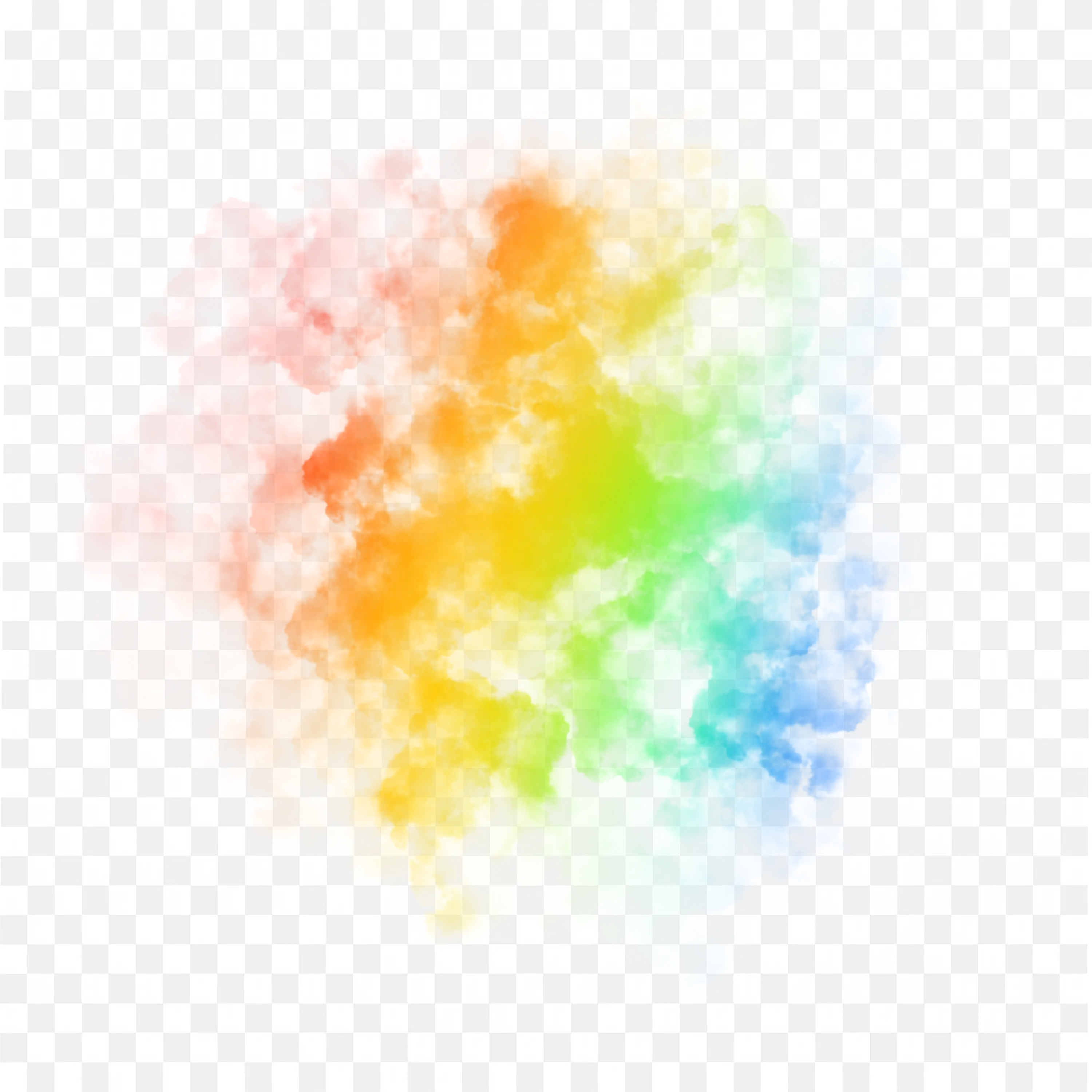 Rainbow Coloured Watercolour Splash with Soft Shades PNG