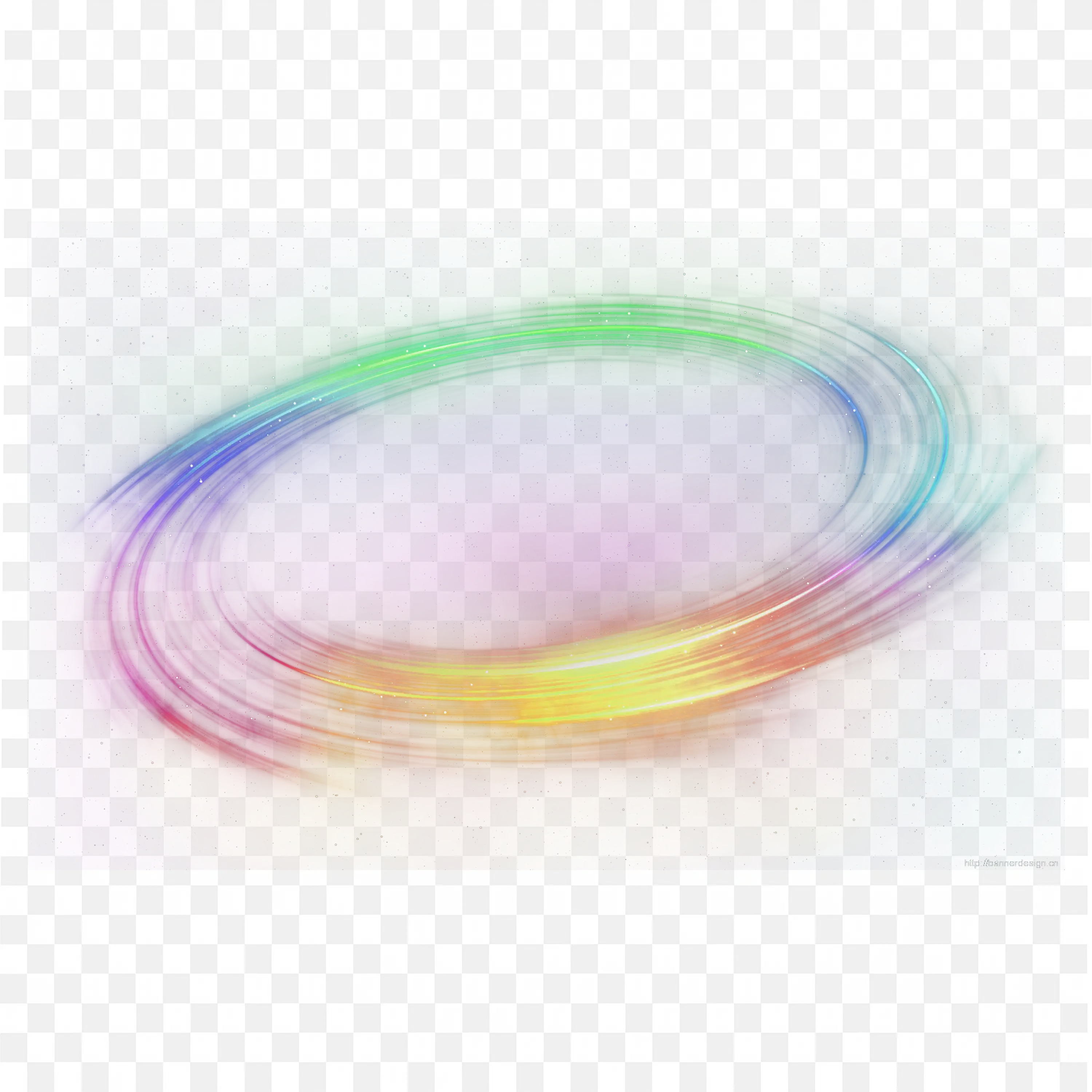 Rainbow Swirl Galaxy Ring with Glowing Energy Trail PNG