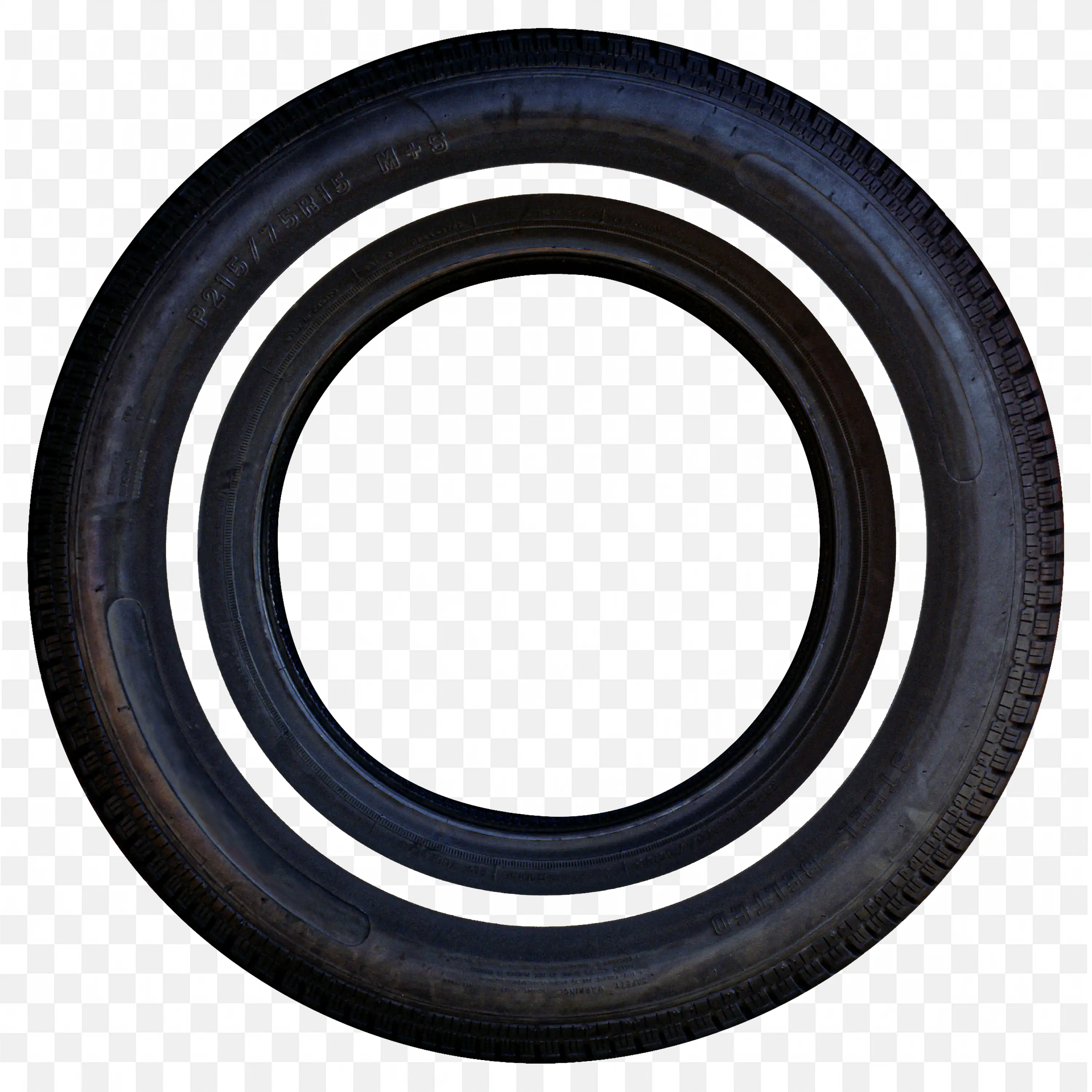 Realistic Black Rubber Tire in White Background Free PNG