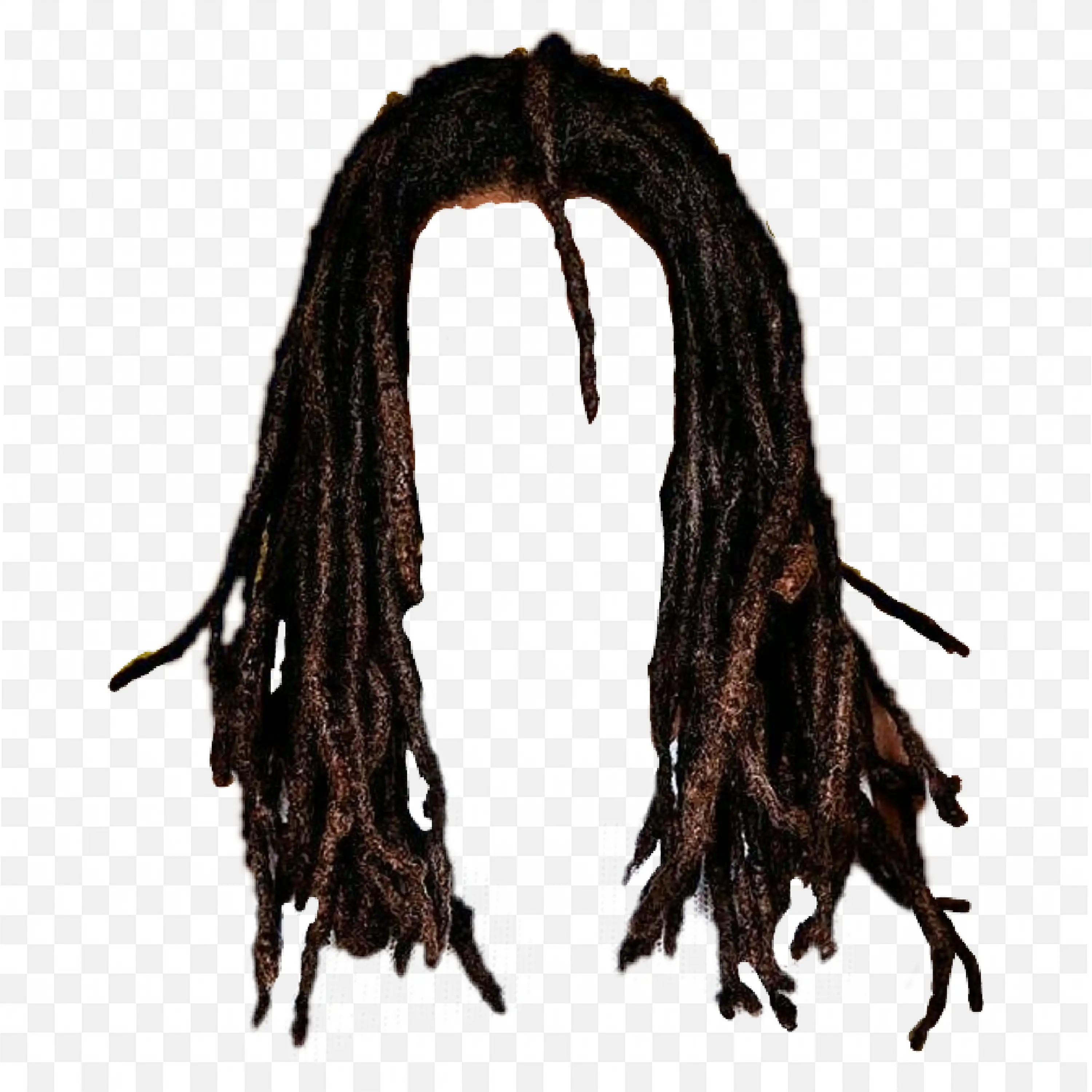 Realistic Dreadlock Hairstyle in Dark Brown Colour PNG
