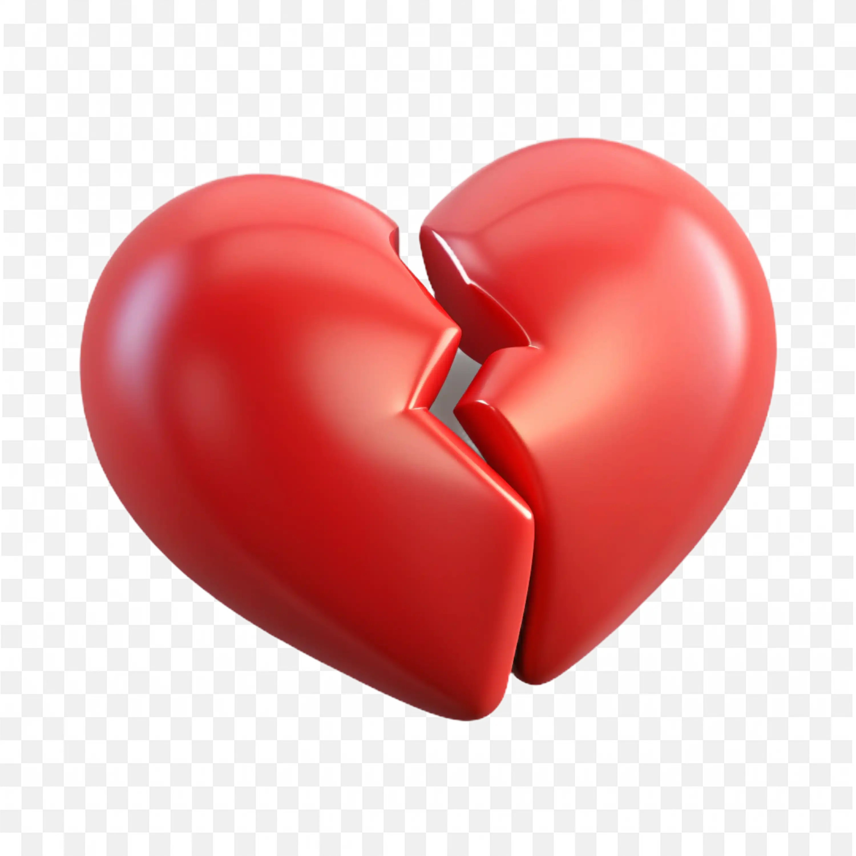 Red Broken Heart Icon on Transparent Background Free PNG