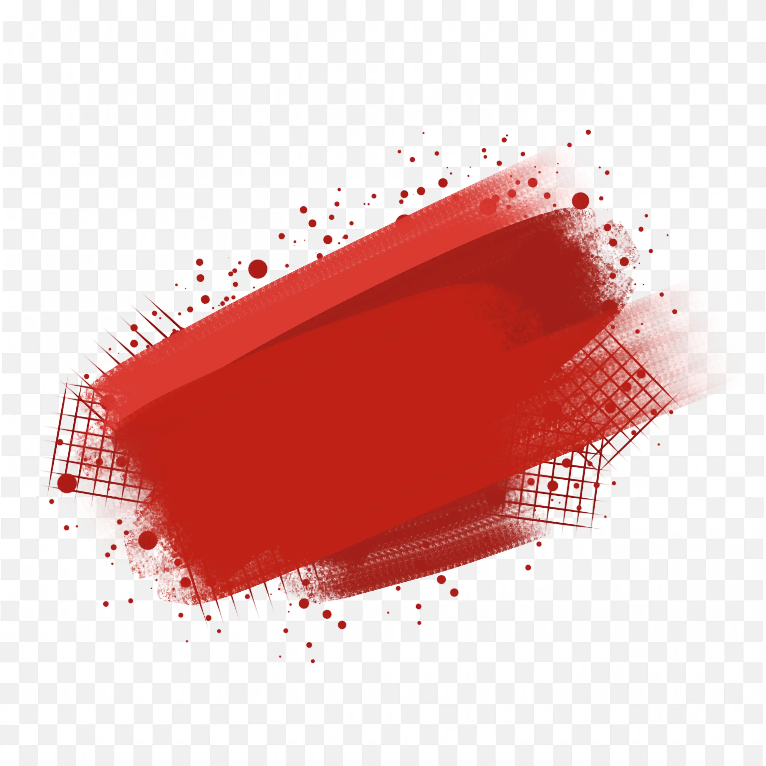 Red Brush Stroke with Paint Splash and Texture PNG Image