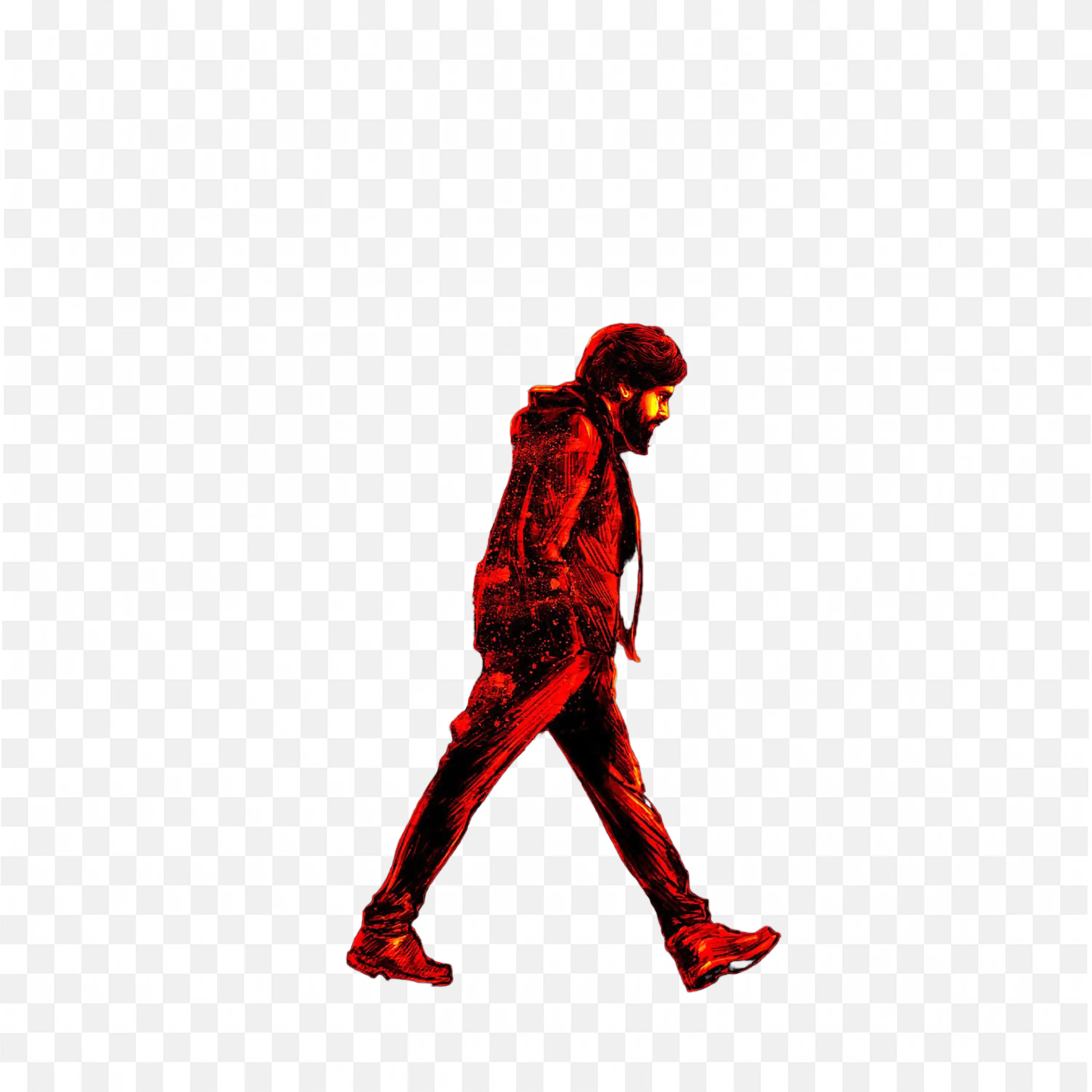 Red Effect of Pawan Kalyan Walking with a Modern Style PNG