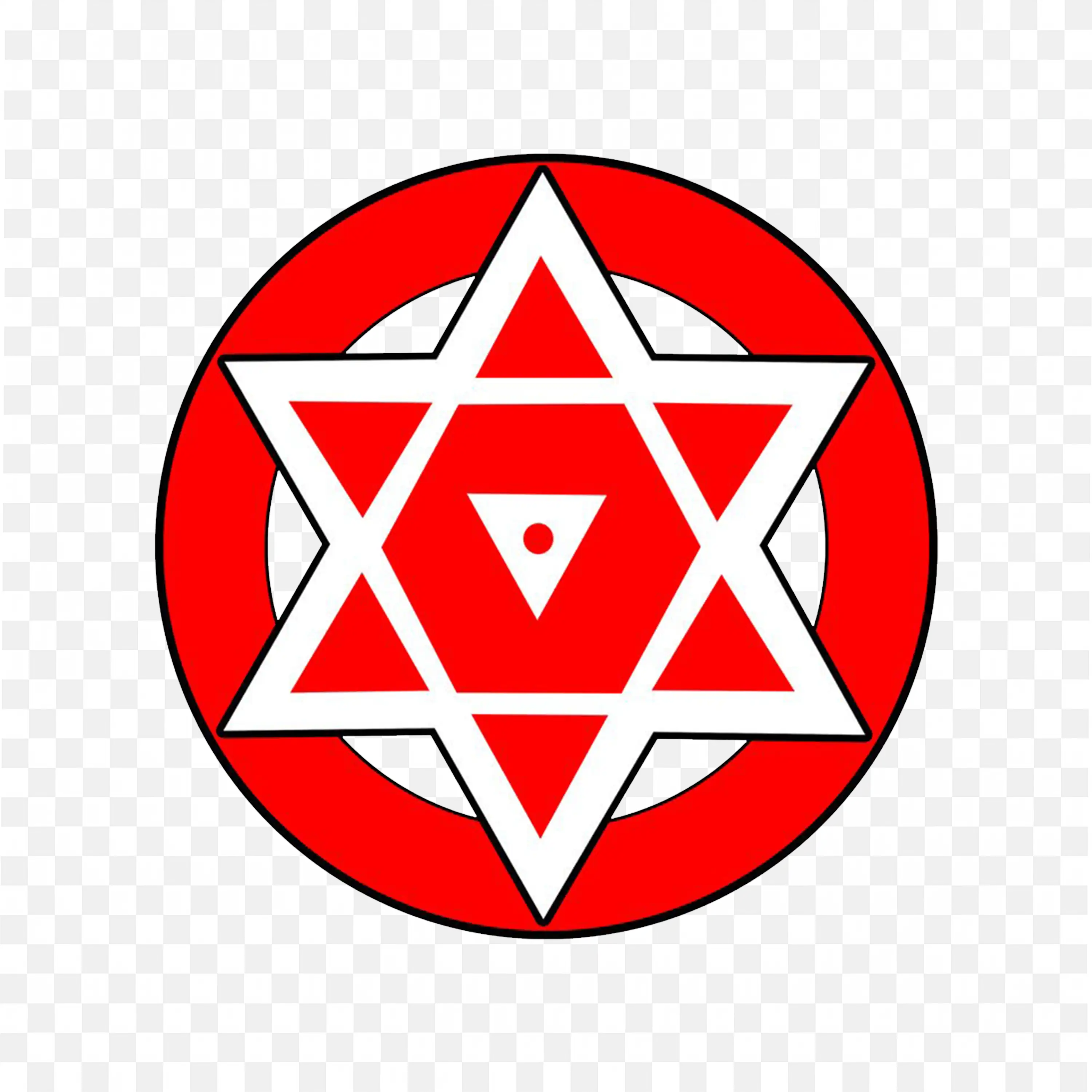 Red Geometric Mandala with Sacred Triangle Circle Art PNG
