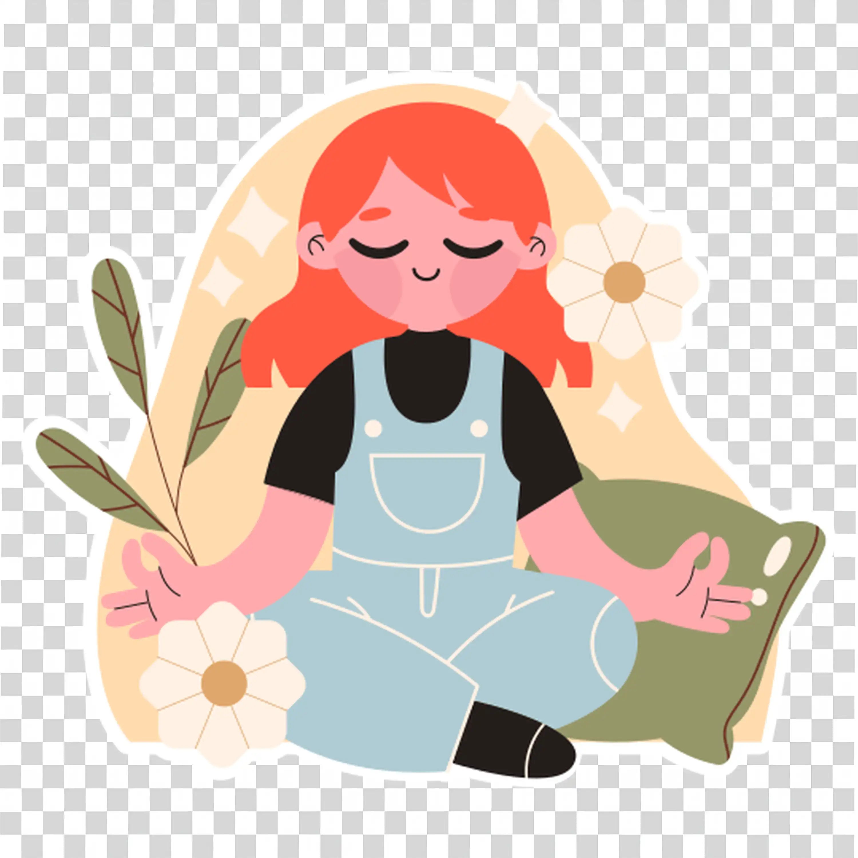 Relaxed Character Enjoying Quiet Moment with Peaceful Vibes