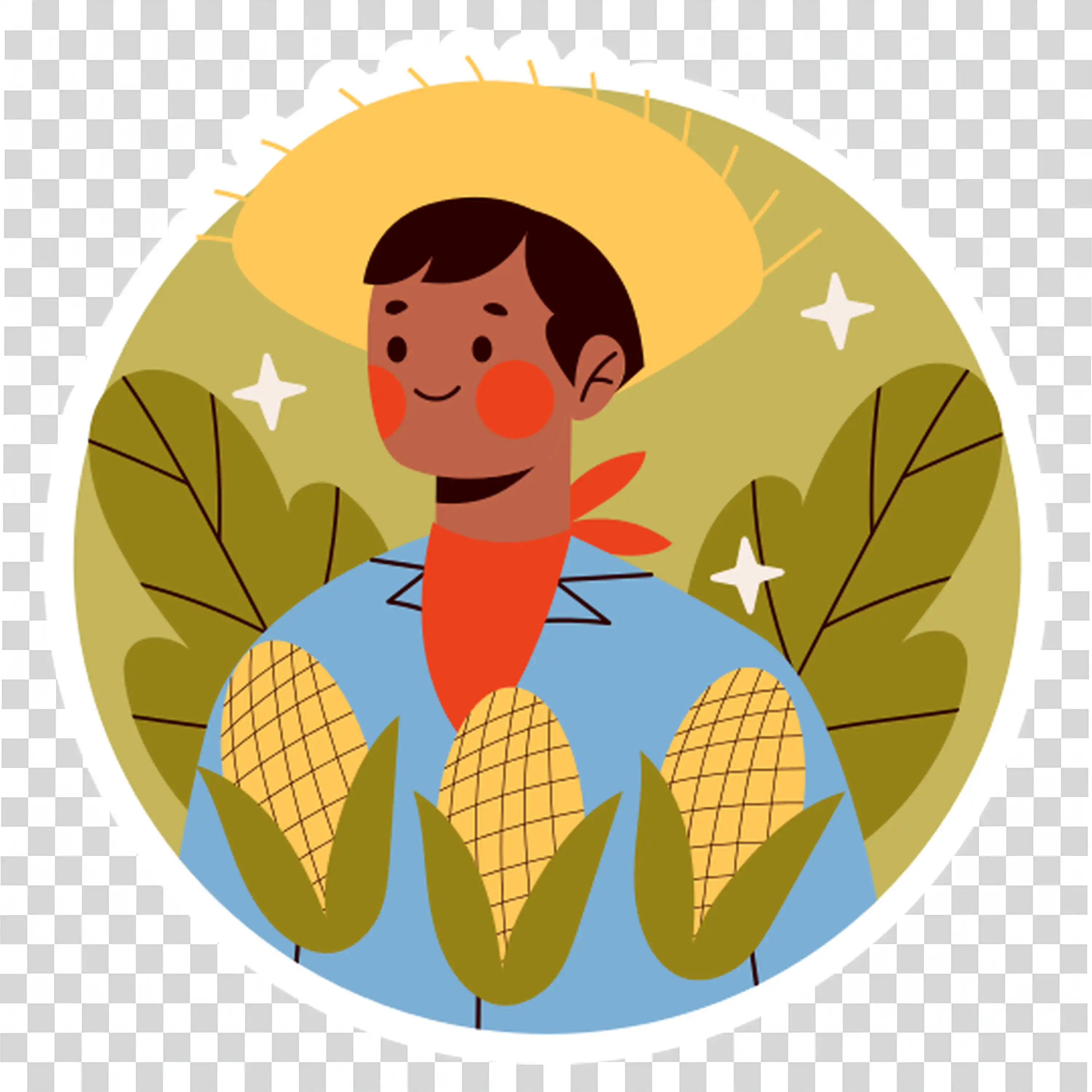 Relaxing Boy in Nature with Greenery and Joyful Vibes