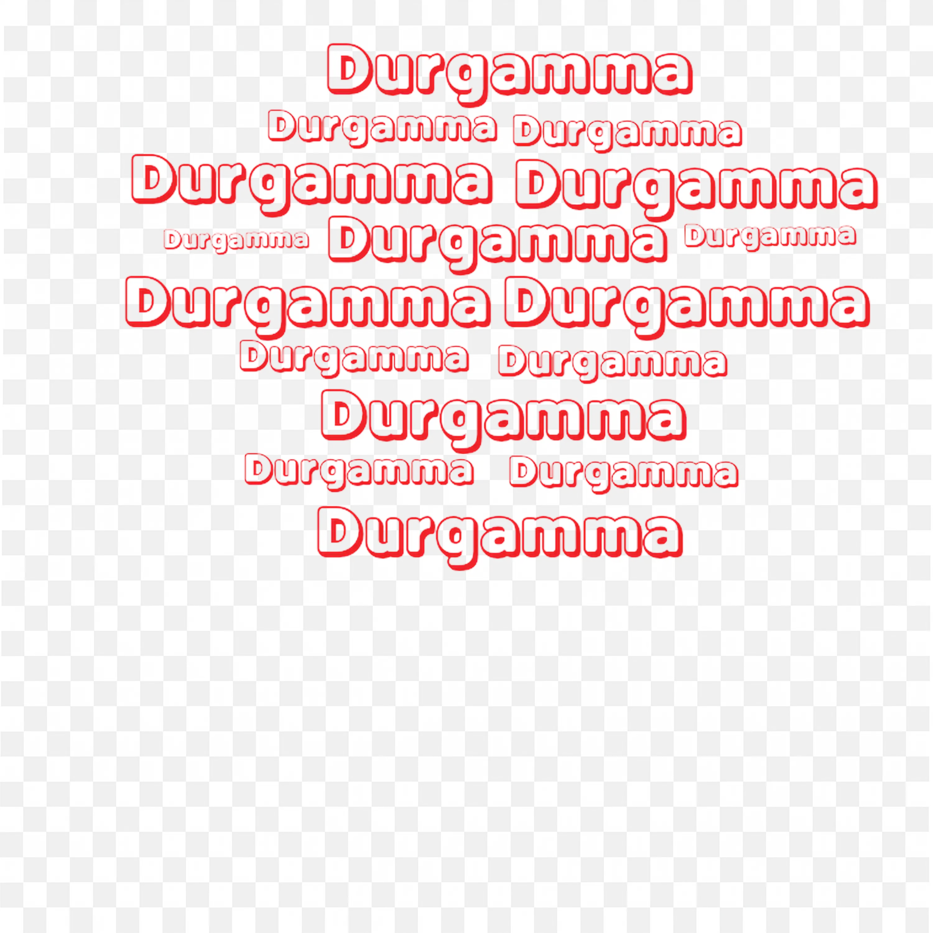 Repeated Text Design of the Word Durgamma Clip Art PNG