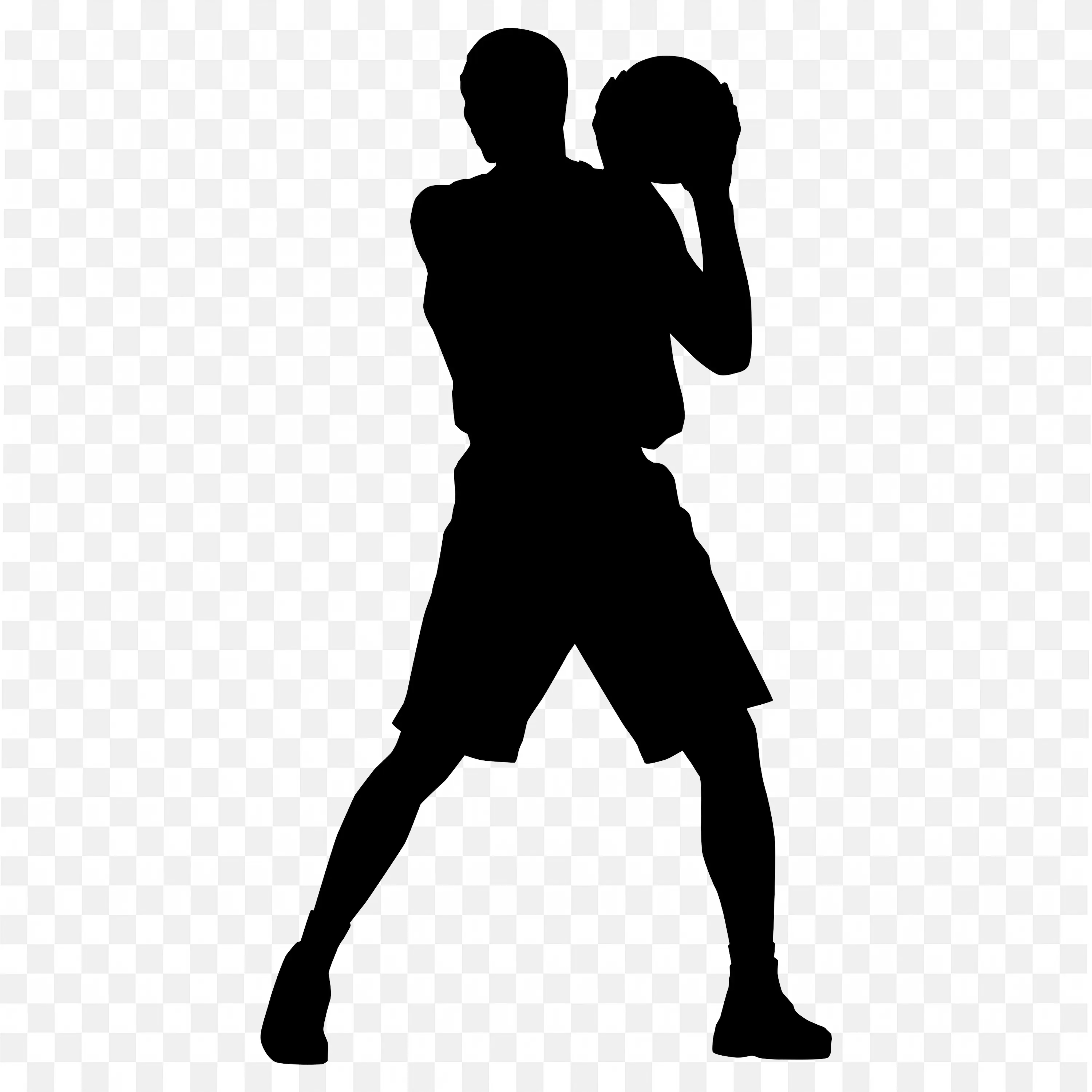 Shadow of a Player Holding a Ball And Waiting for a Shot Png