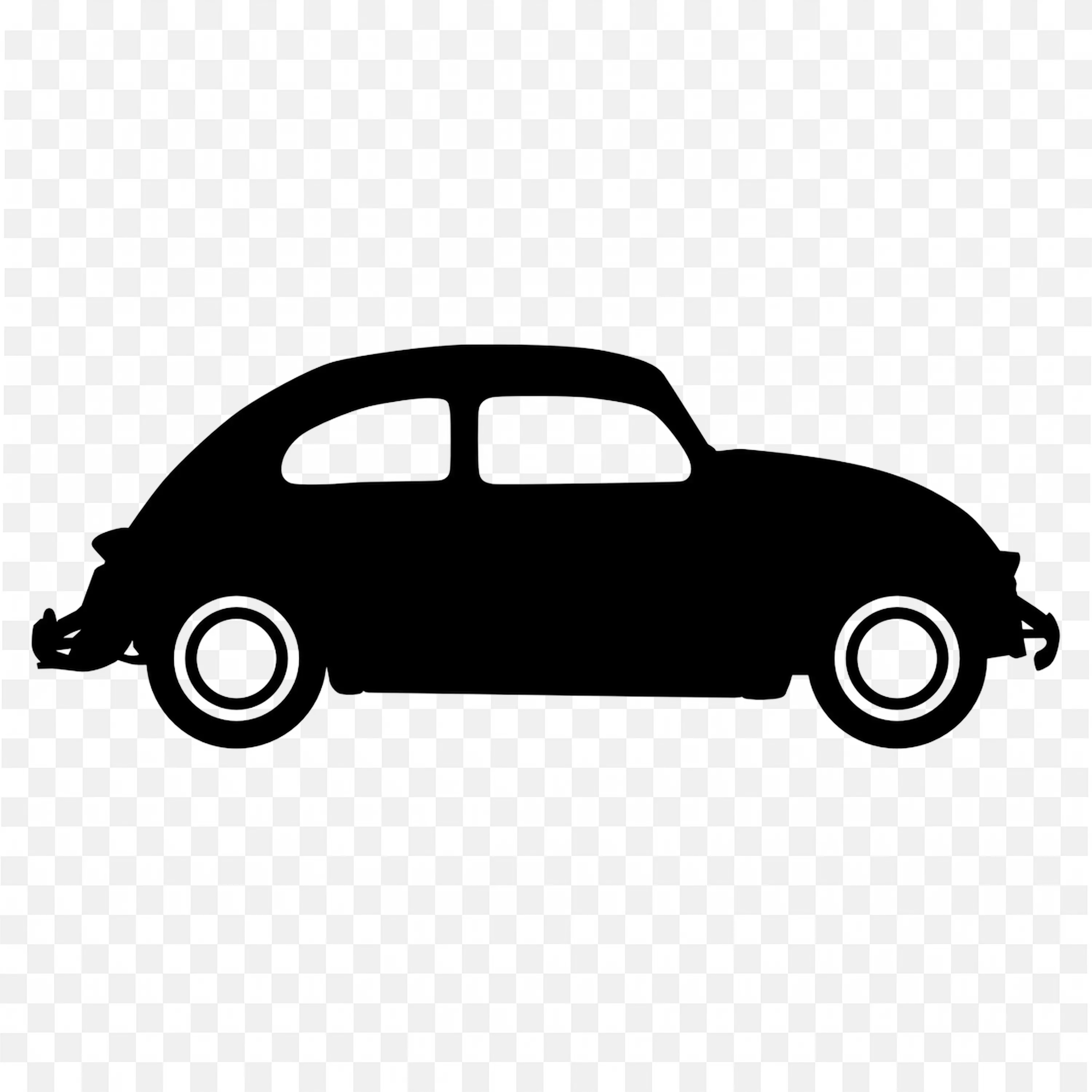 Shadow View of Volkswagen Beetle Car in Road Free Png Image