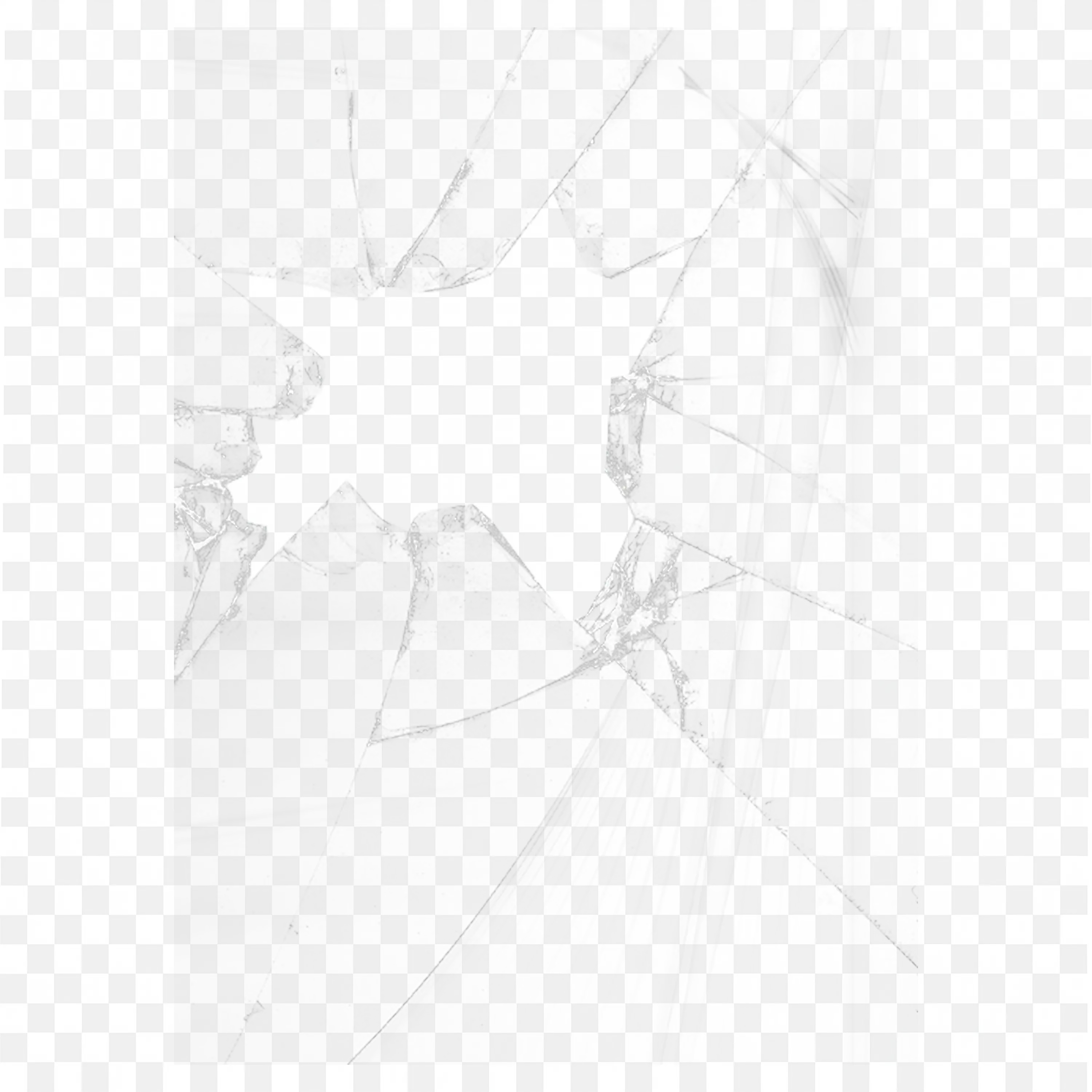 Shattered Glass with a Cracked Hole in the Center PNG Image