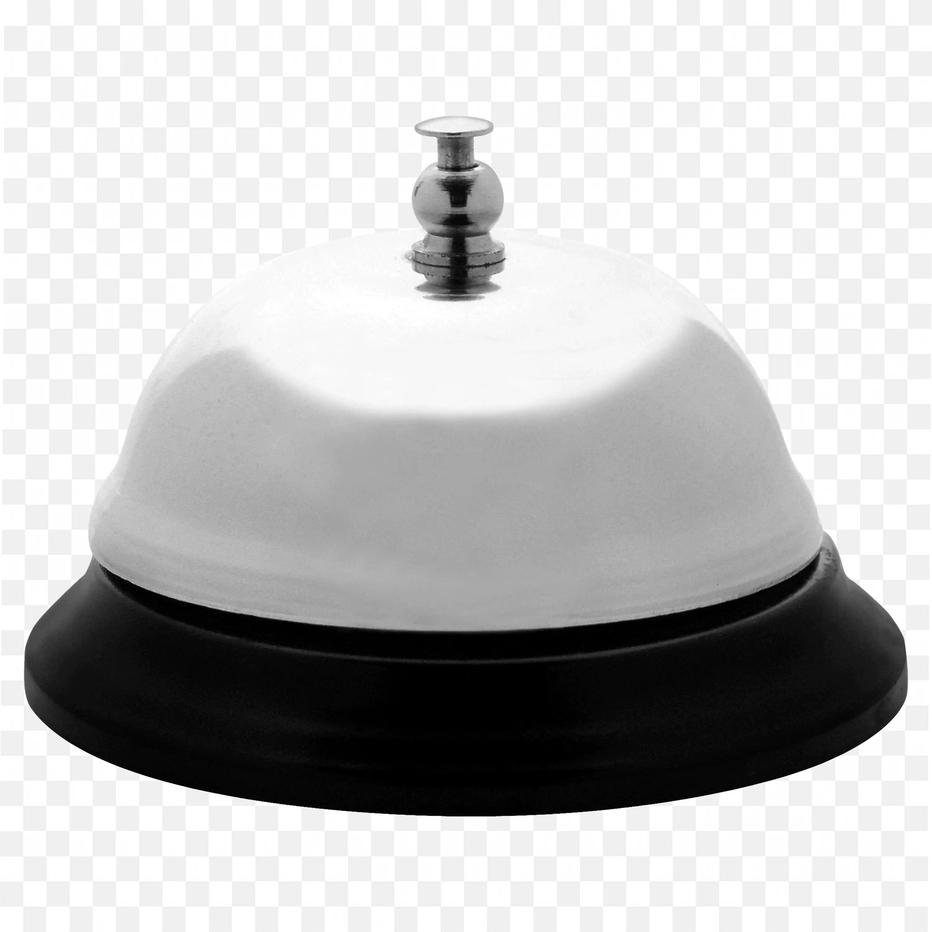 Silver Service Desk Bell with Black Base Free PNG Download