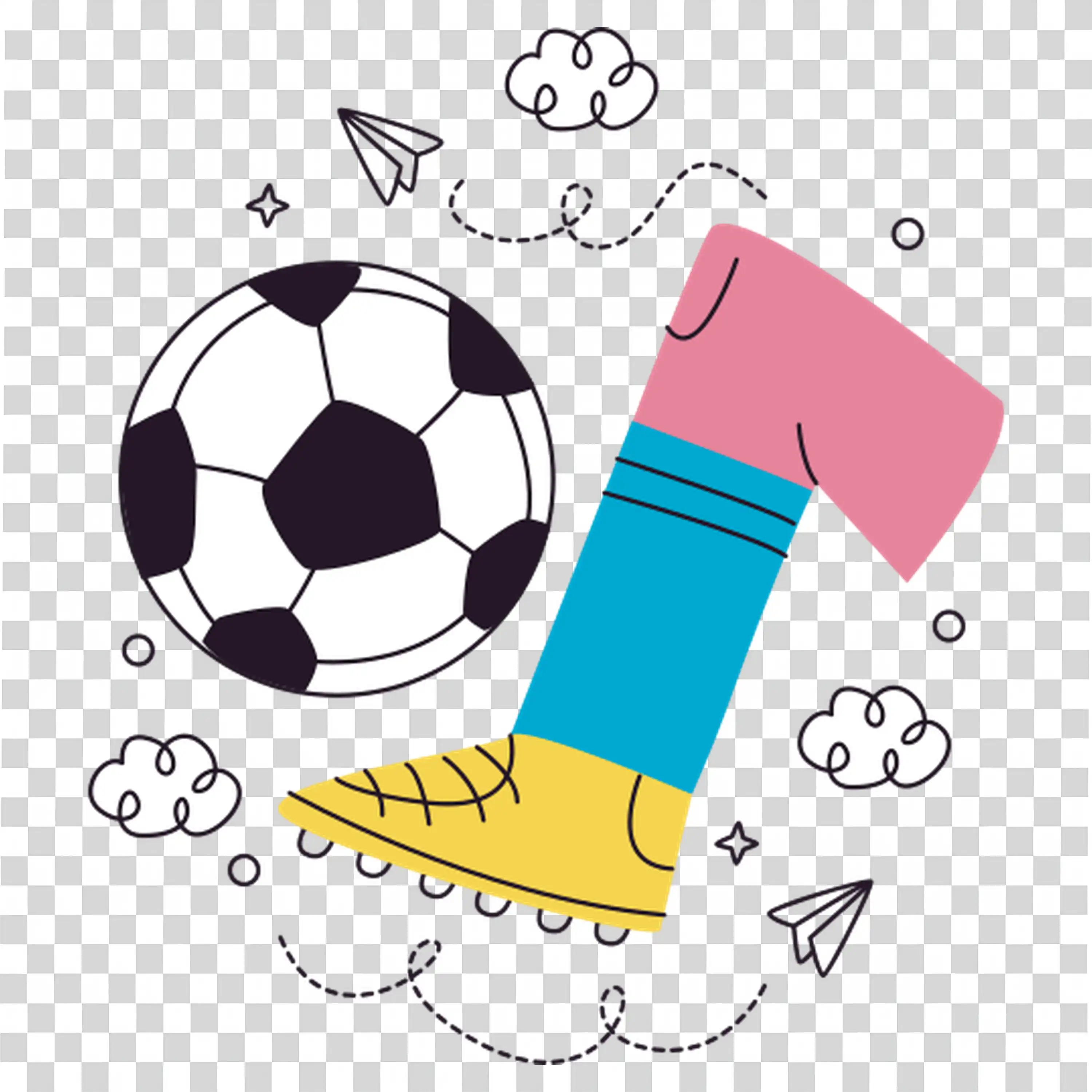 Soccer Ball and Legs Mid Kick in Exciting Match Play