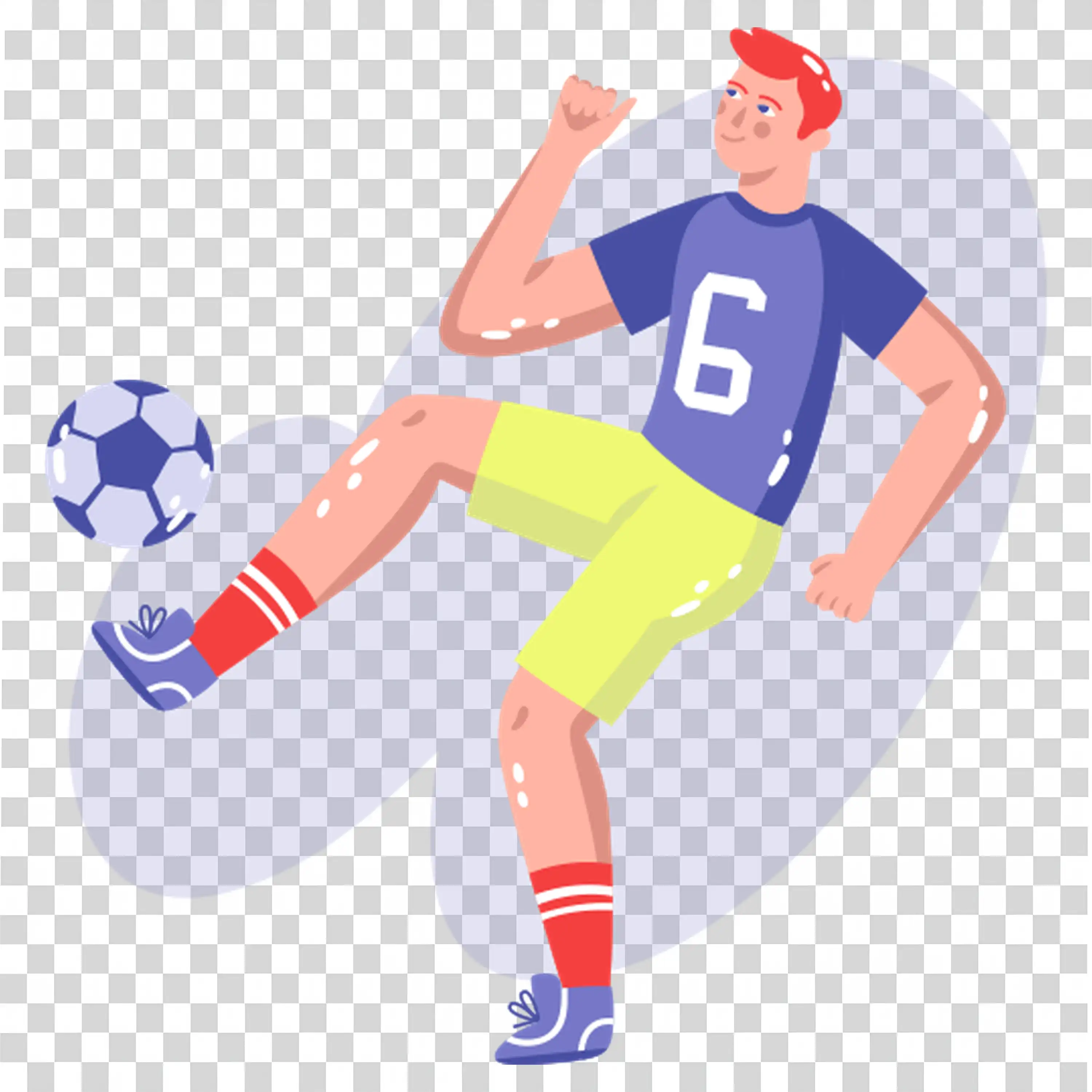 Soccer Player Kicking Ball in Uniform Mid Game free PNG