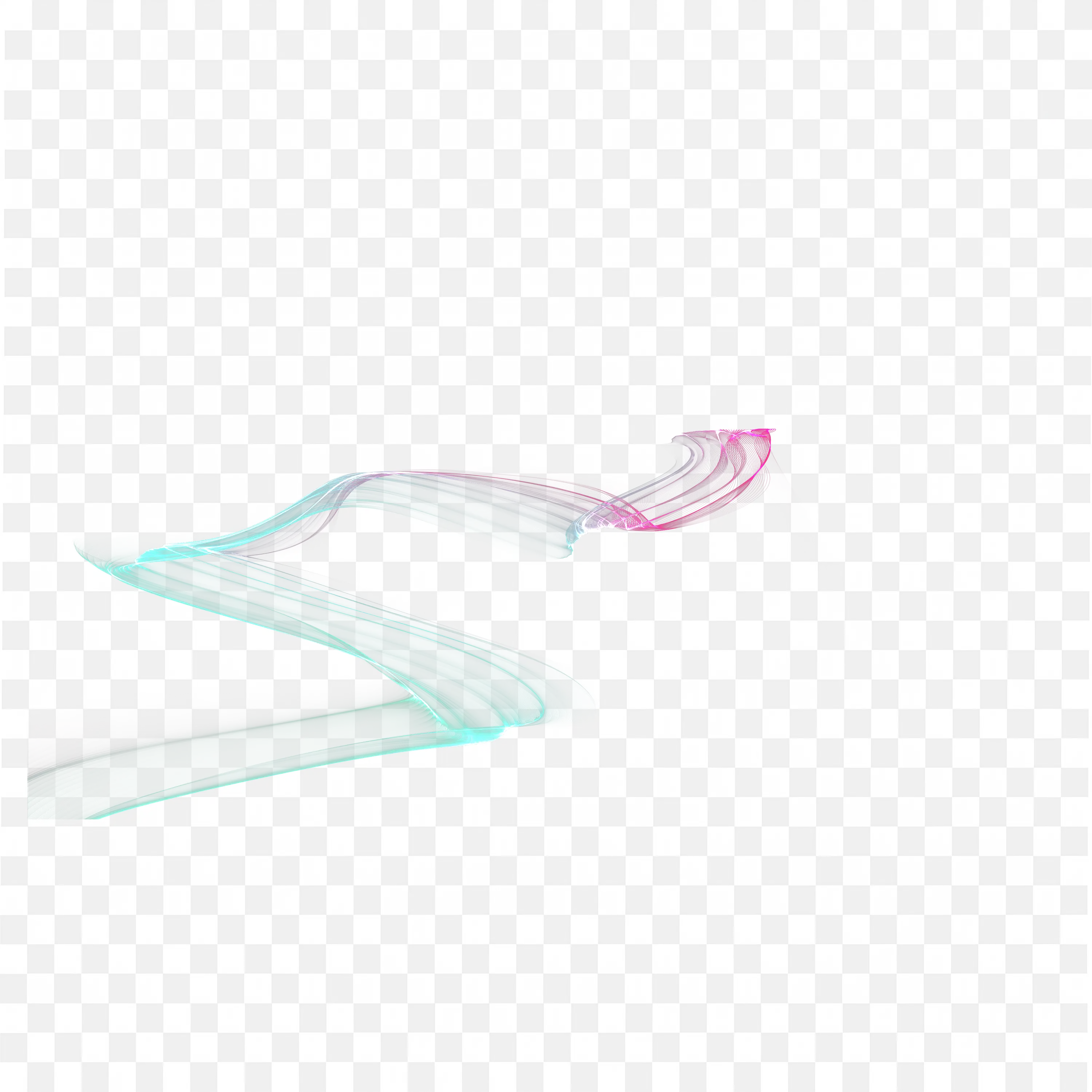 Soft Pastel Green and Pink Abstract Wave Curves Art PNG