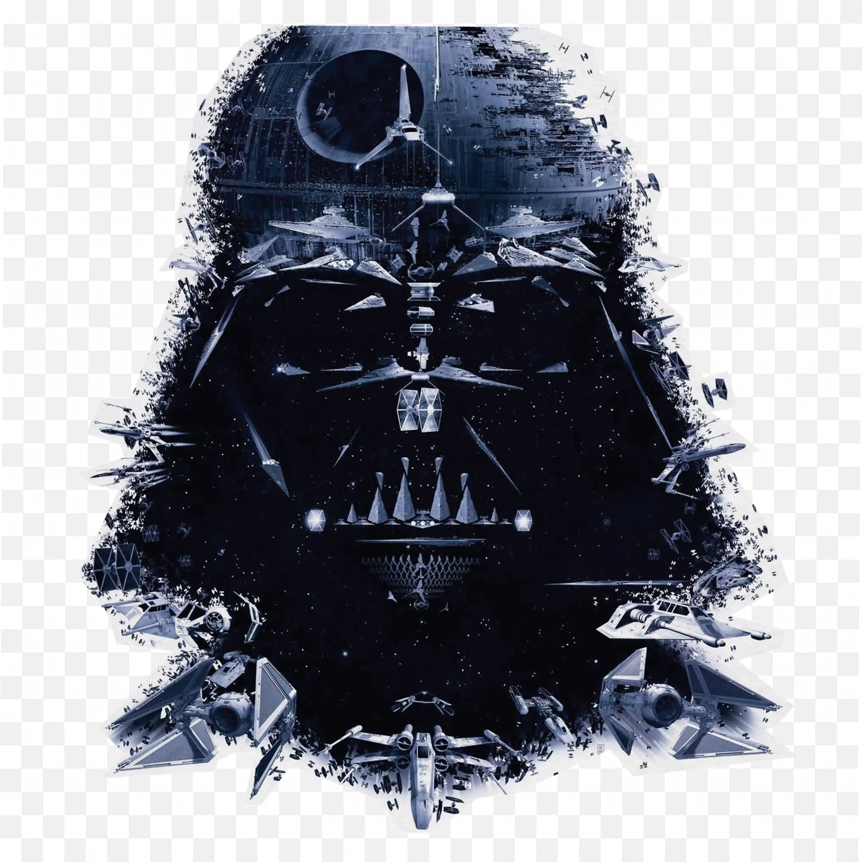 Star Wars Ships Forming Darth Vader Face in Space Artwork