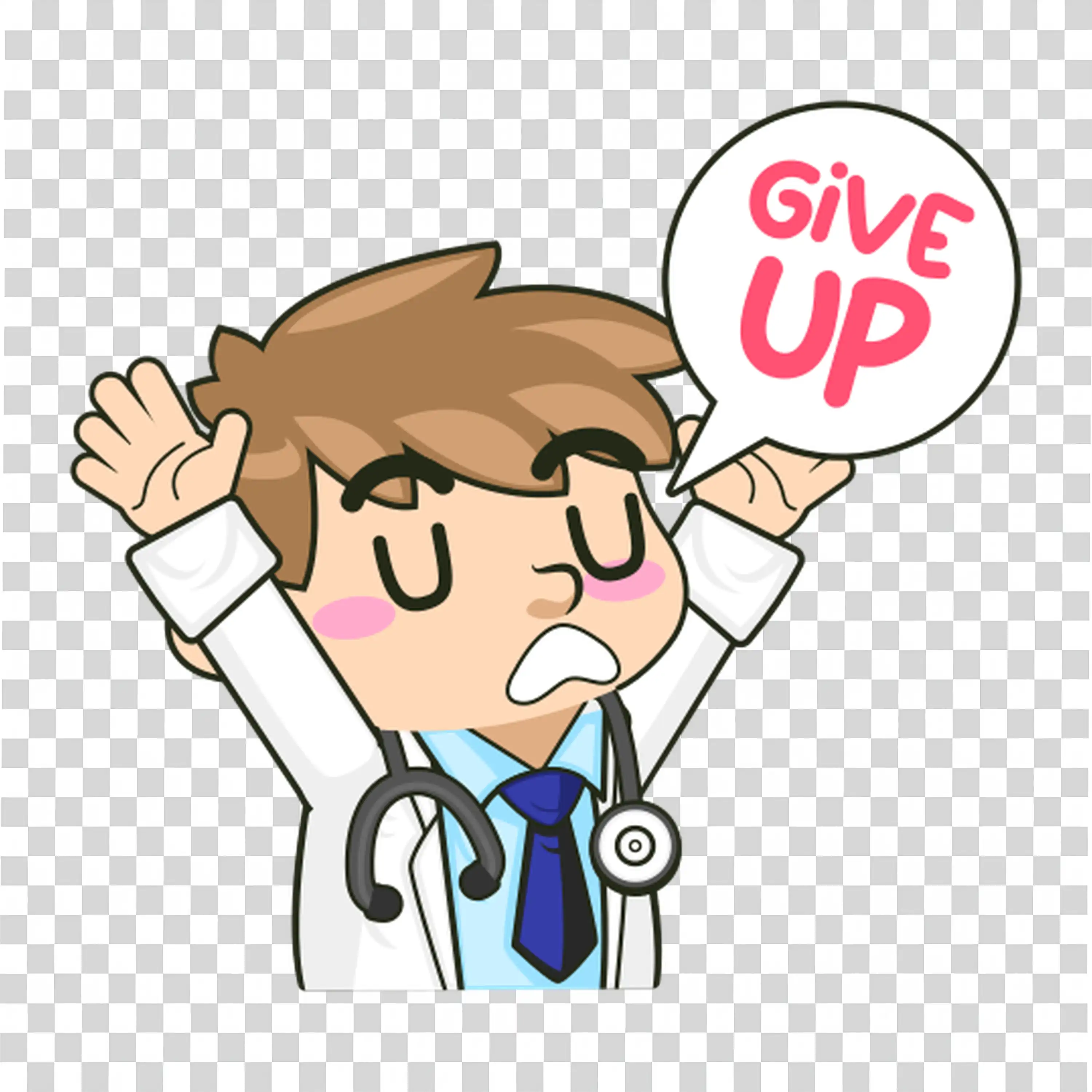 Stressed doctor overwhelmed and ready to give up PNG