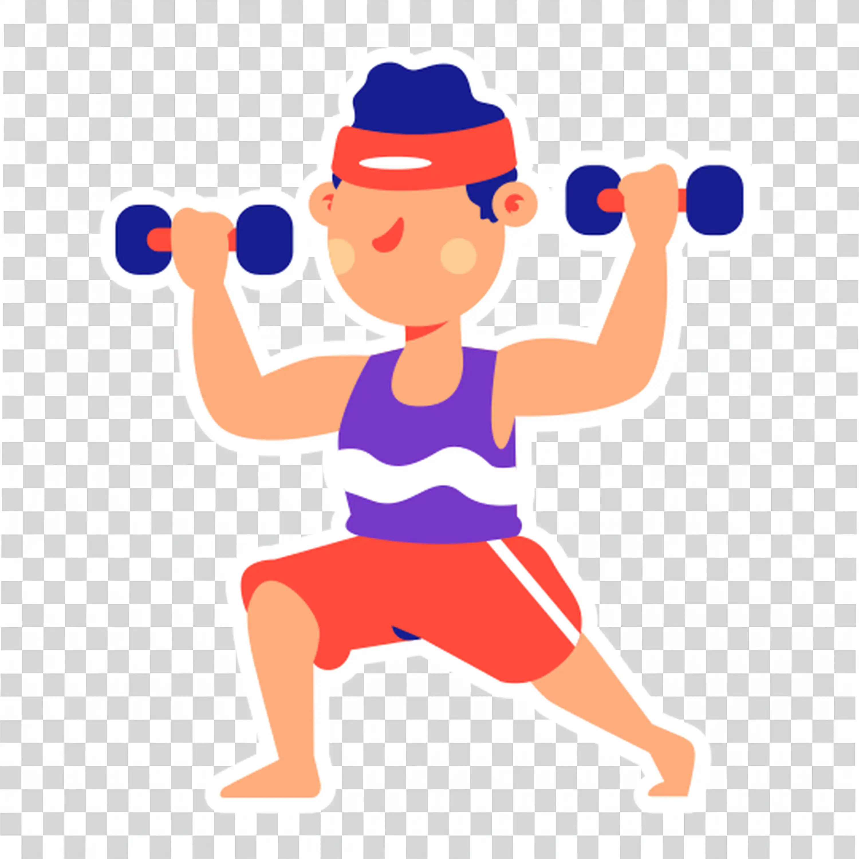 Strong Character Lifting Dumbbells with Physical Strength