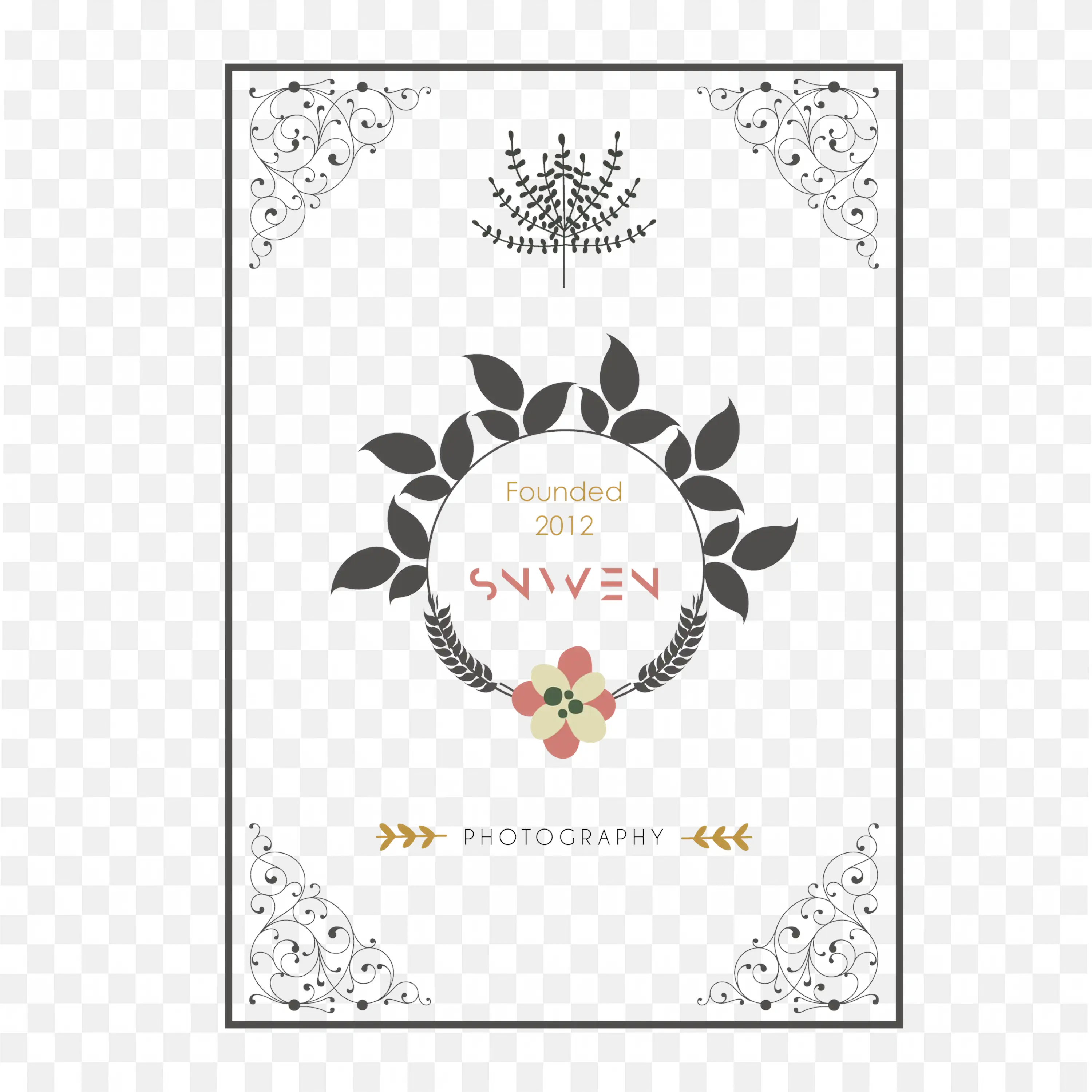 Styled Logo with Floral Elements and Founded Date Free PNG