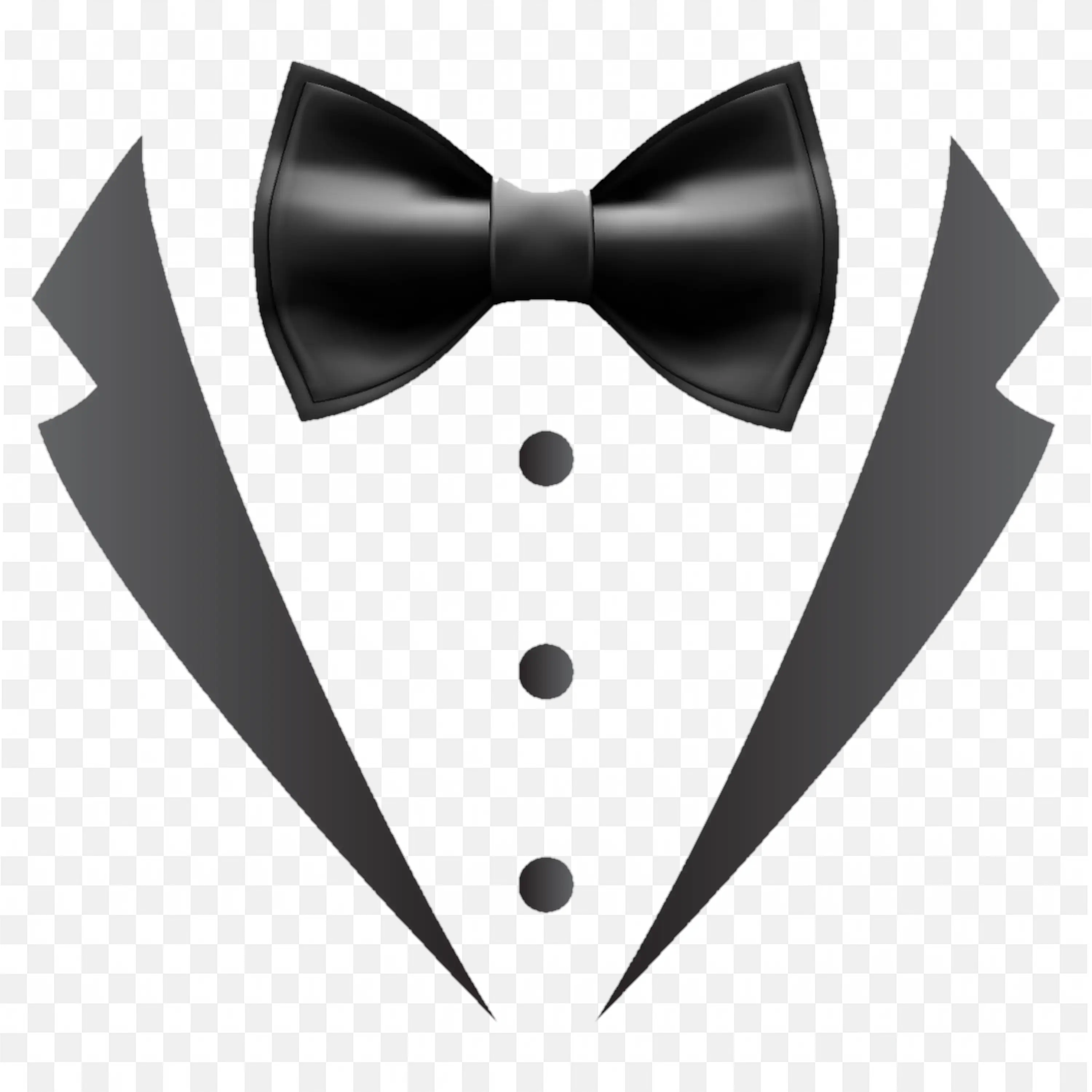Stylish Black Tuxedo with Bow Tie Clip Art PNG Download