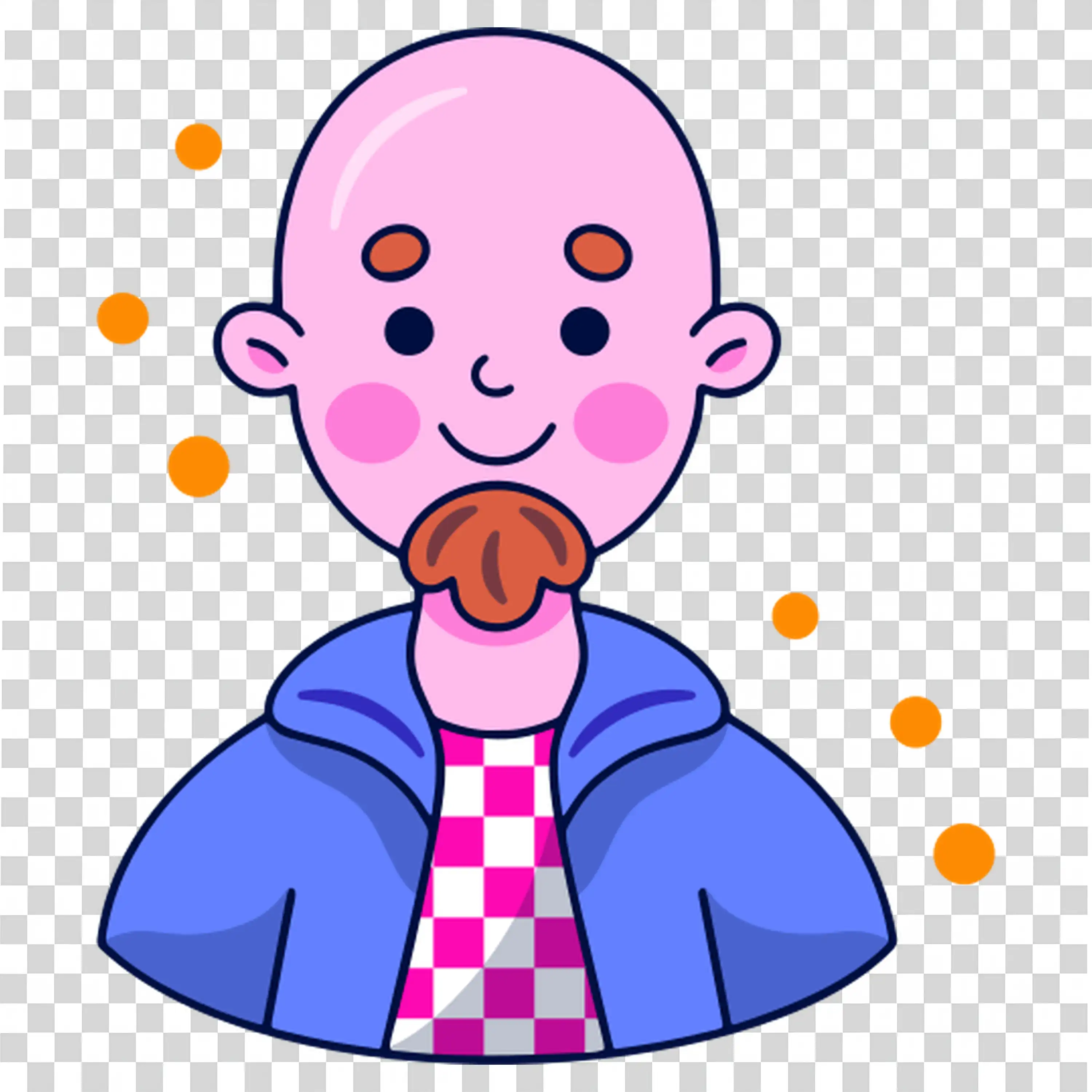 Surprised Bald Man In Blue Suit With Pink Tie free PNG