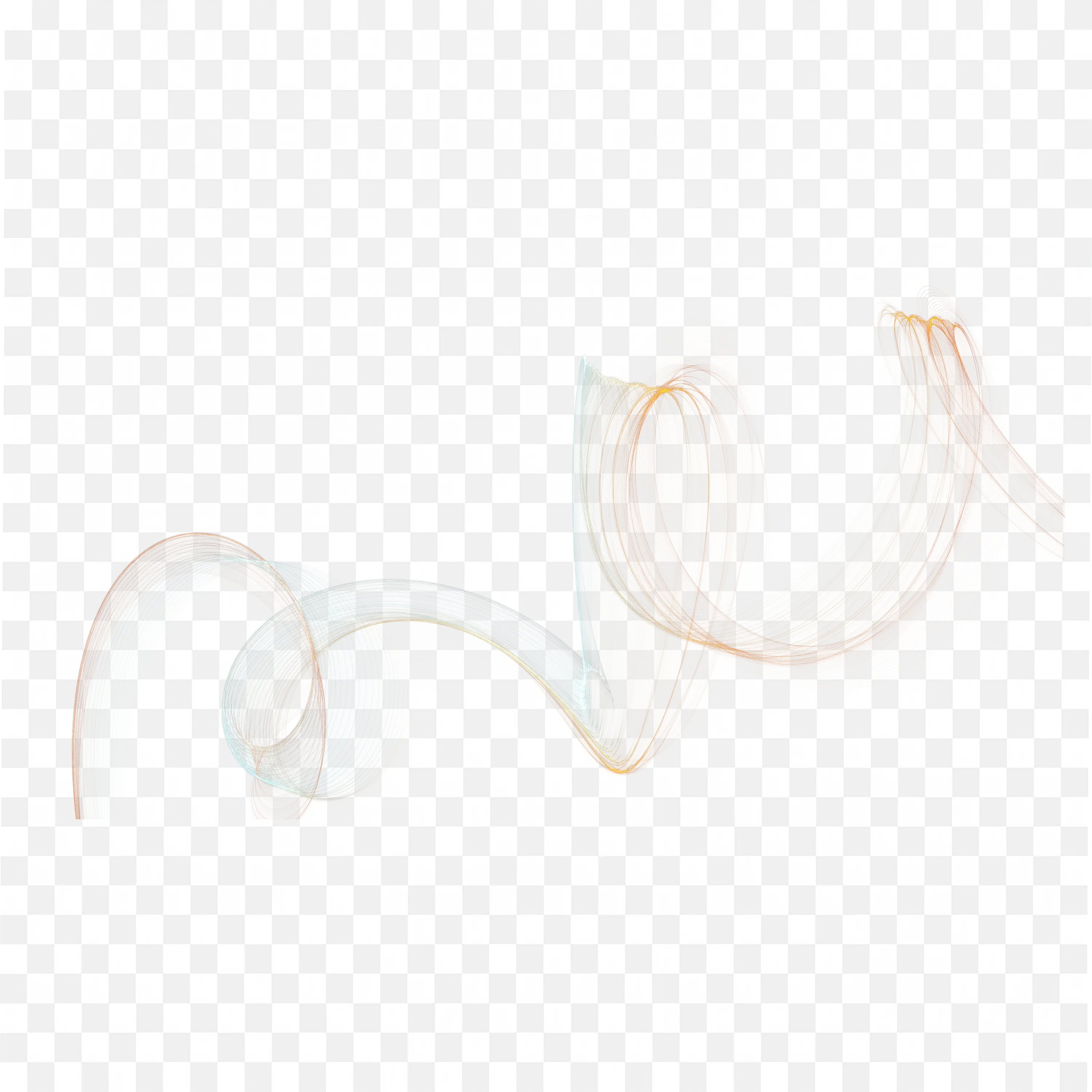 Swirling Smoke Curves in Orange and Blue Tones Free PNG