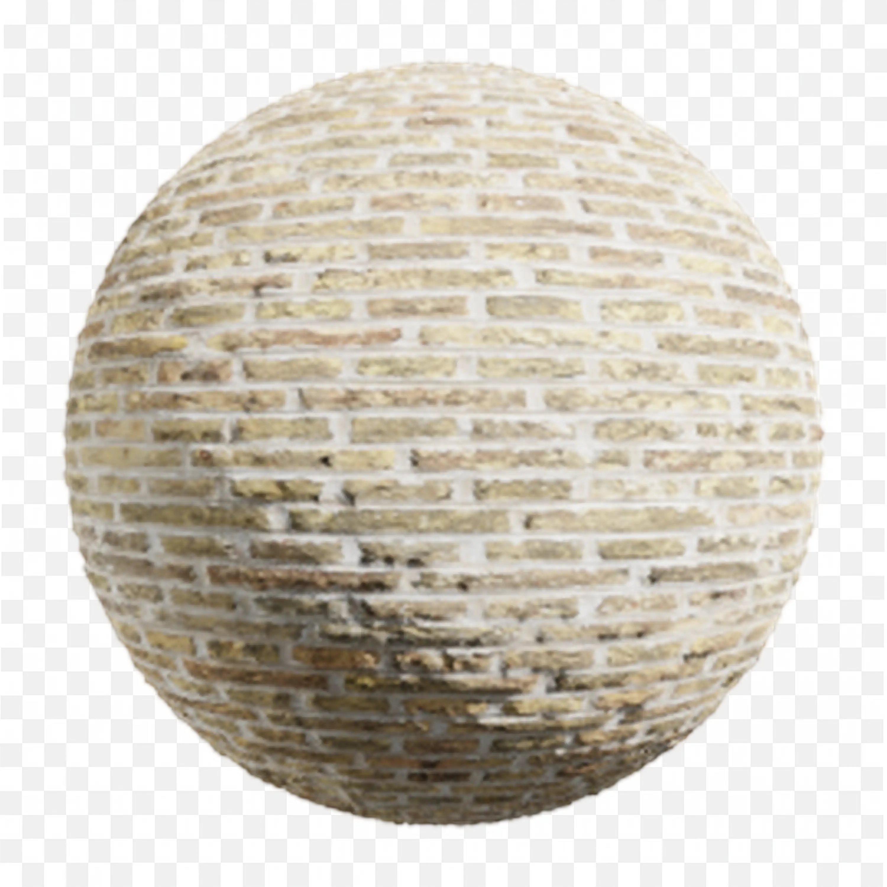 Textured Brick Wall Sphere in 3D Design Clip Art PNG Image