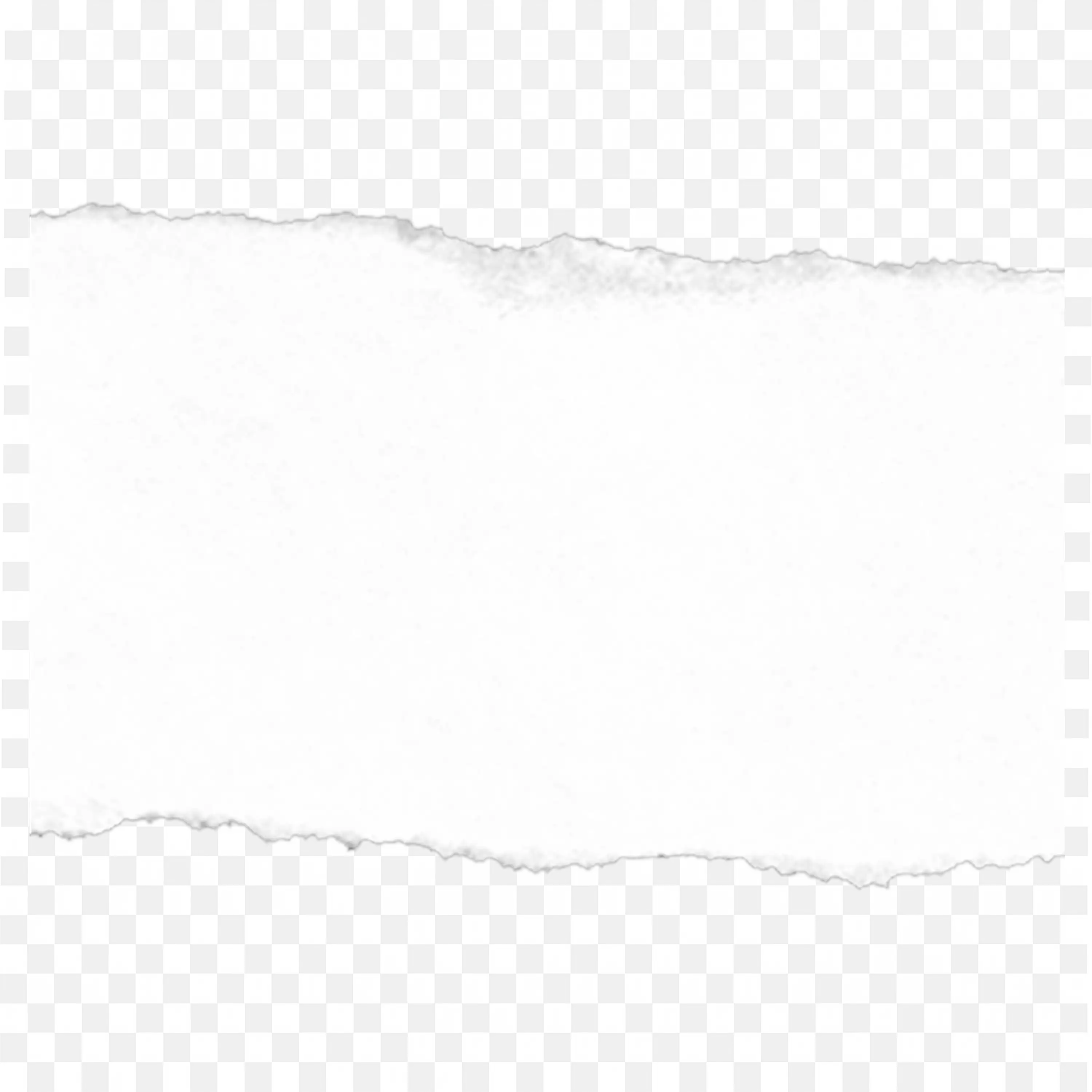 Torn White Paper Strip with Rough Edges Free PNG Download