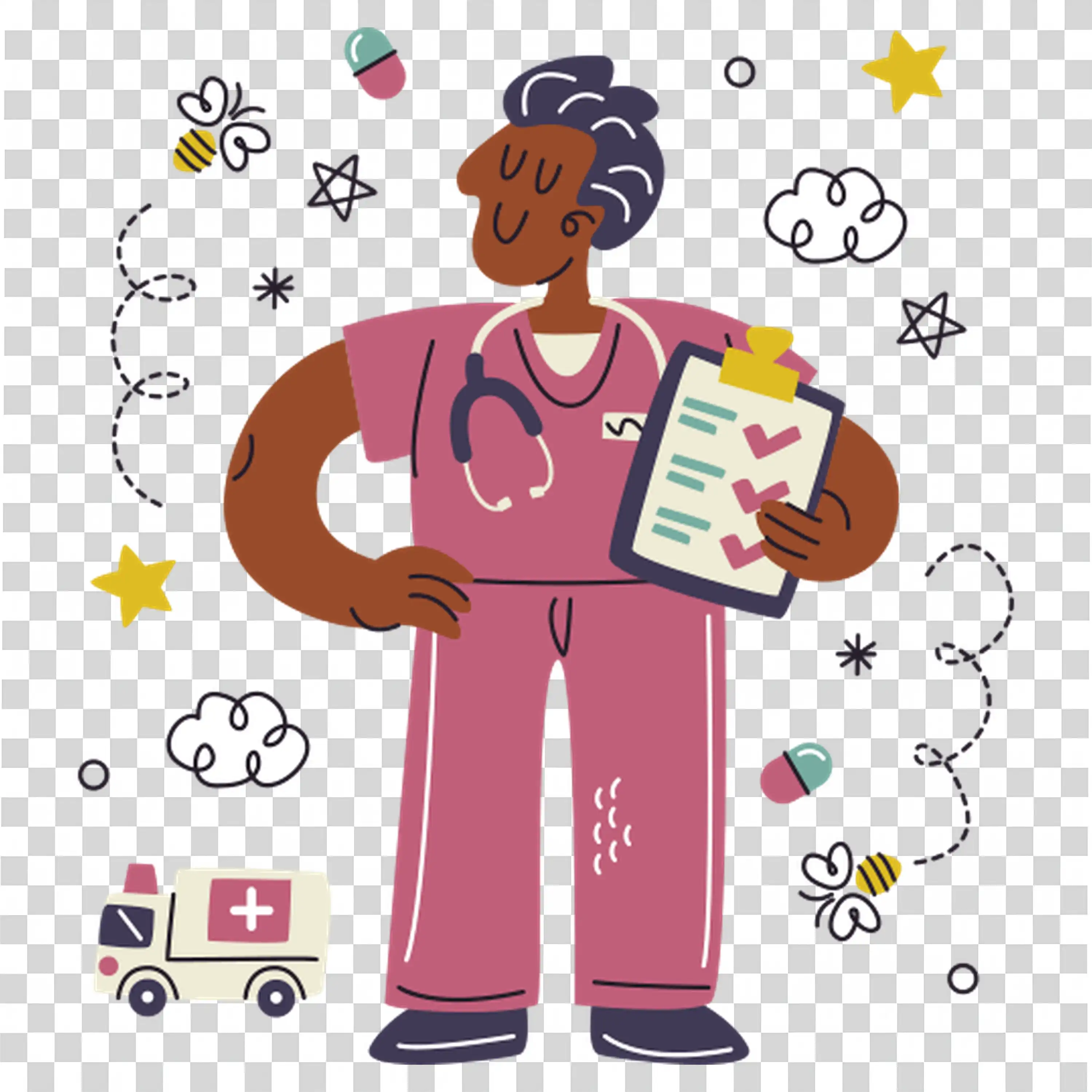 Trendy Man Dancing in Red Tracksuit and Sneakers PNG