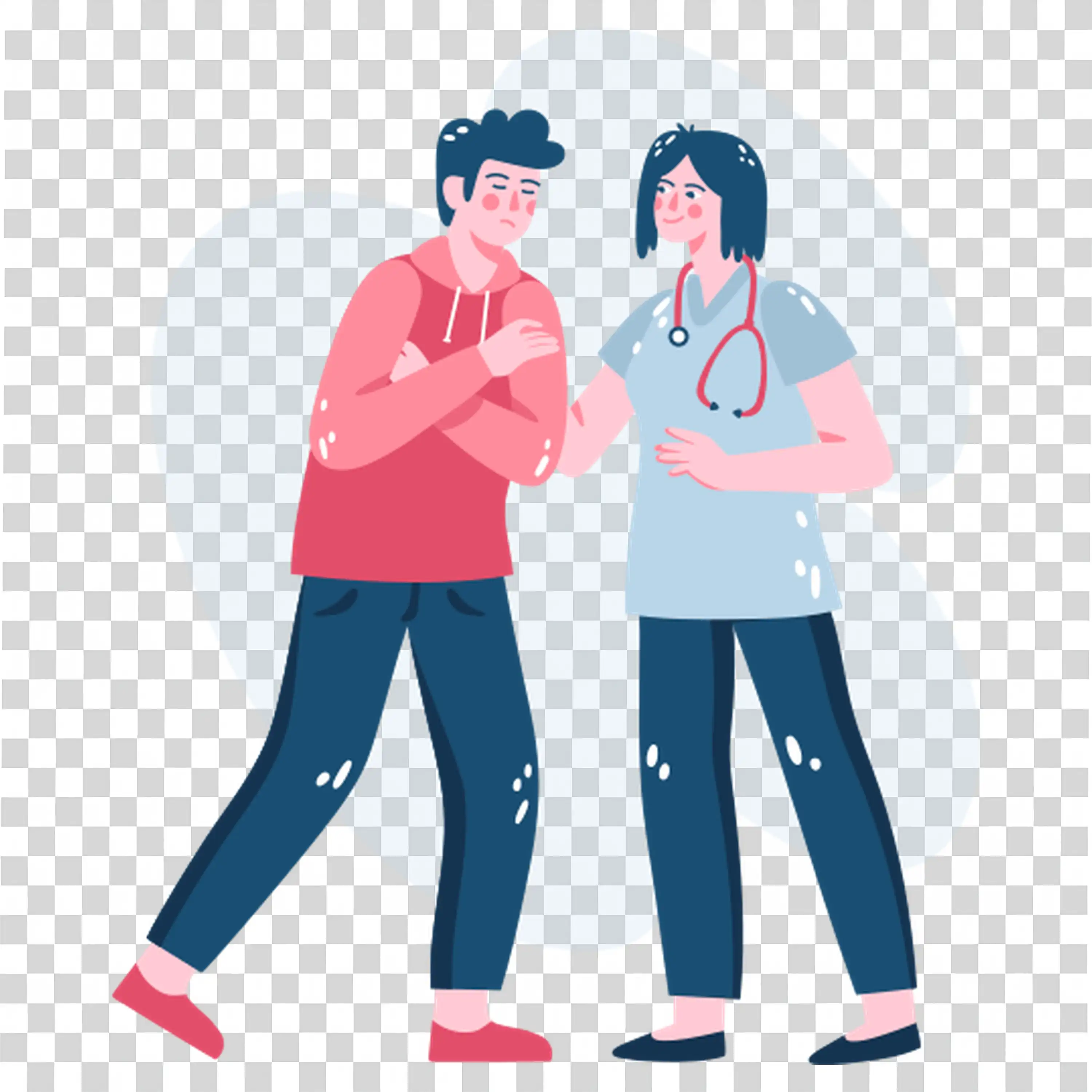 Two characters sharing a tender moment with joy PNG