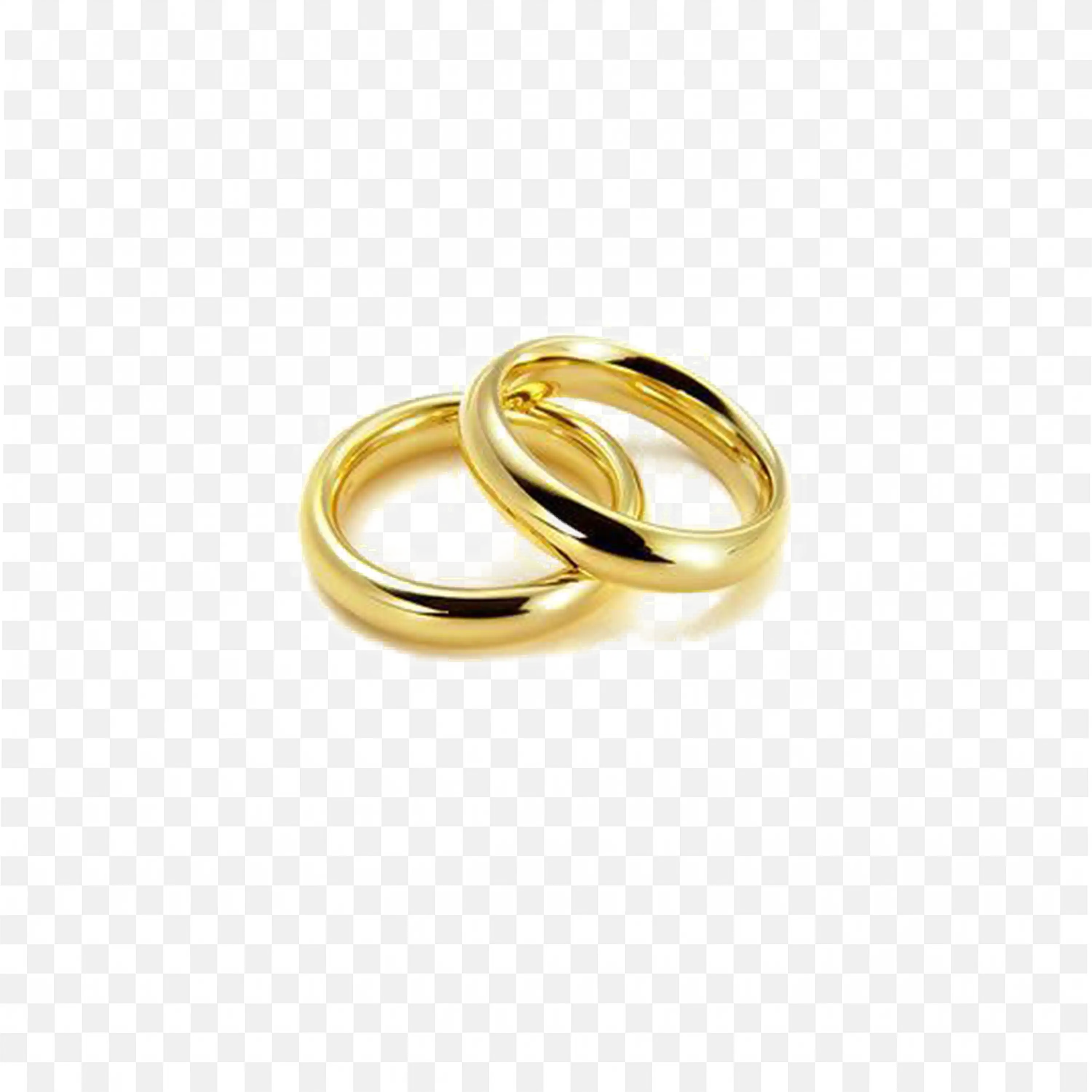 Two Golden Wedding Rings Symbolizing Love and Commitment PNG