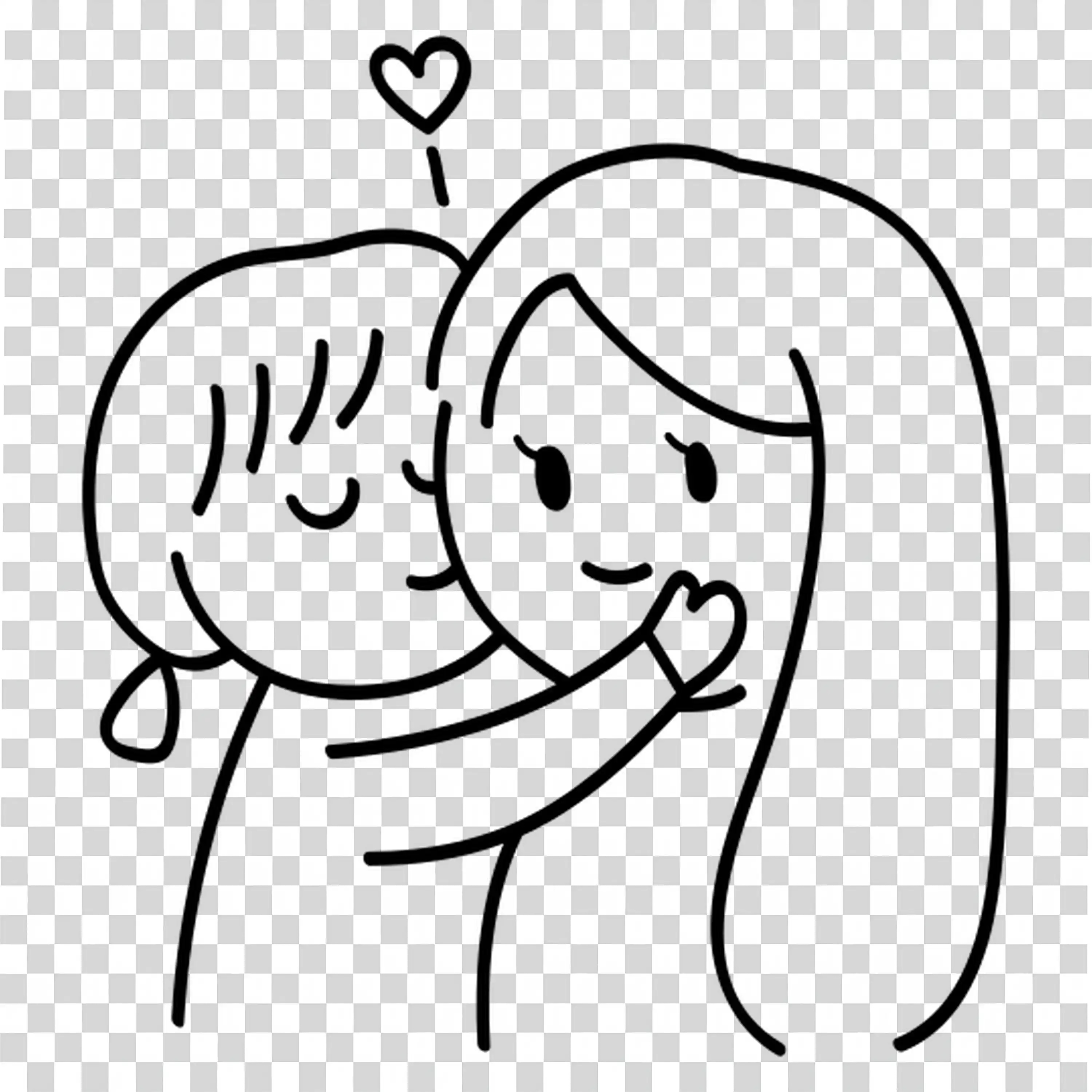 Two people hugging expressing love and joy free PNG