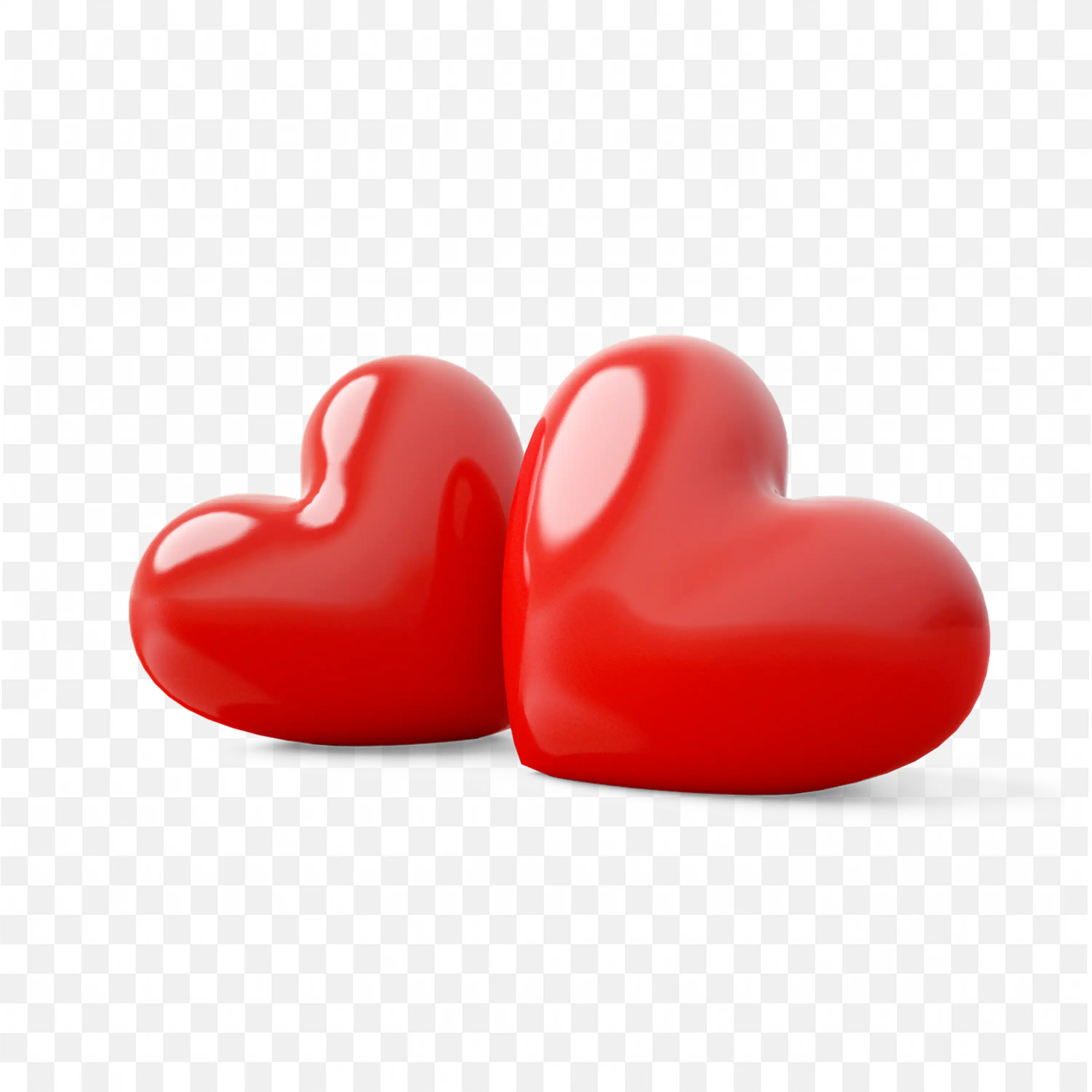 Two Shiny Red Hearts Featuring Love and Romance Clip Art