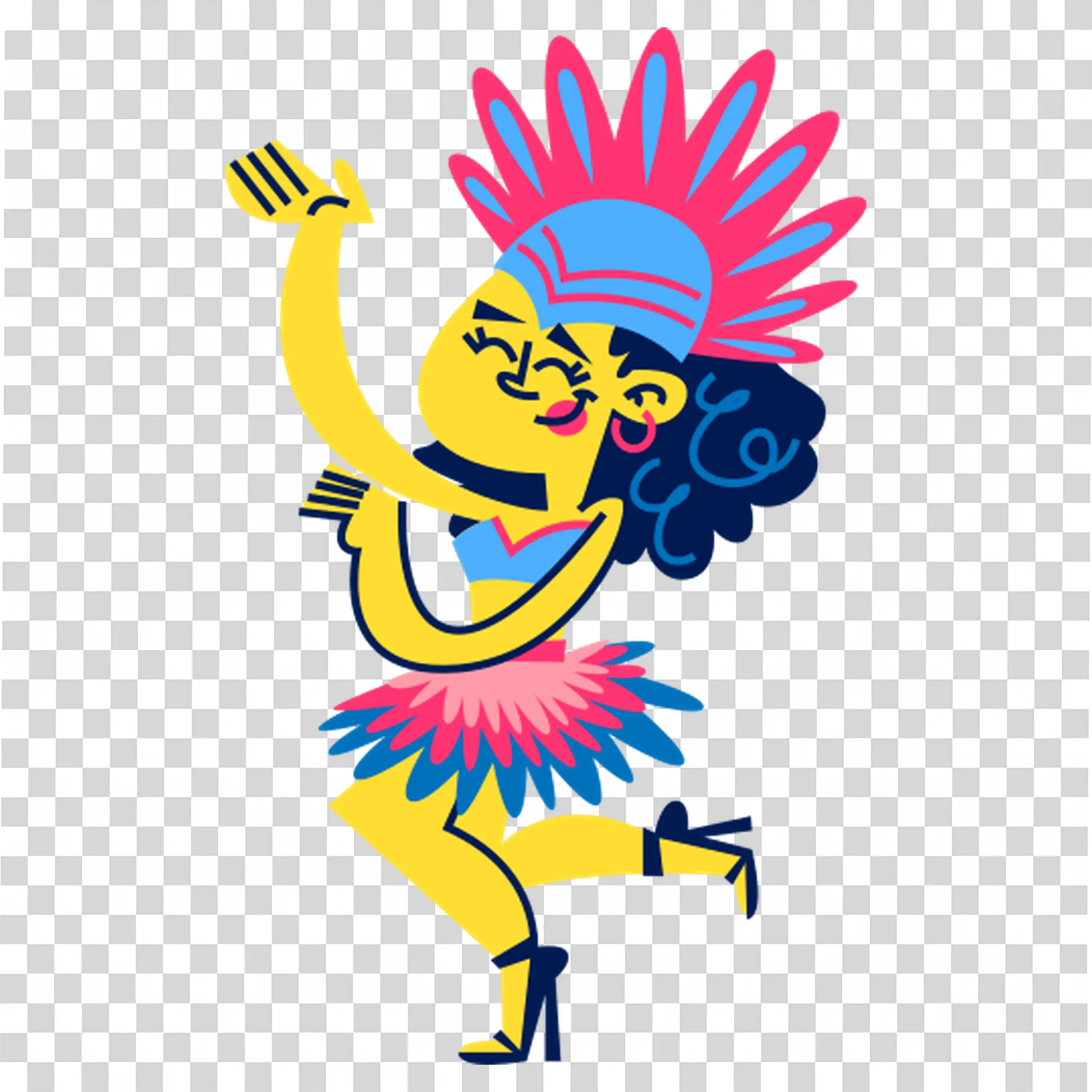 Vibrant Character with Parrot Expressing Joy and Energy
