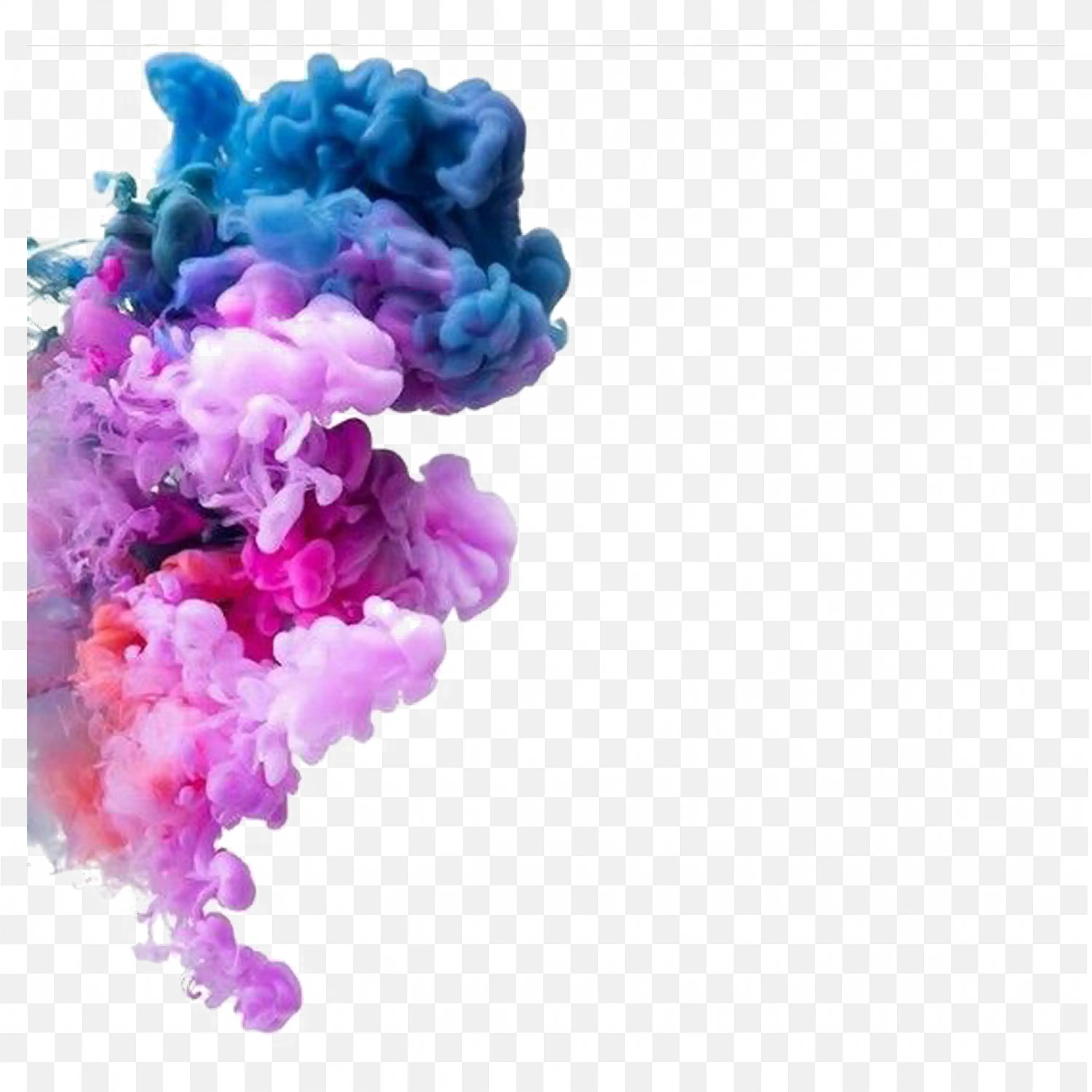 Vibrant Colourful Ink Smoke Blending Pink and Blue Shades