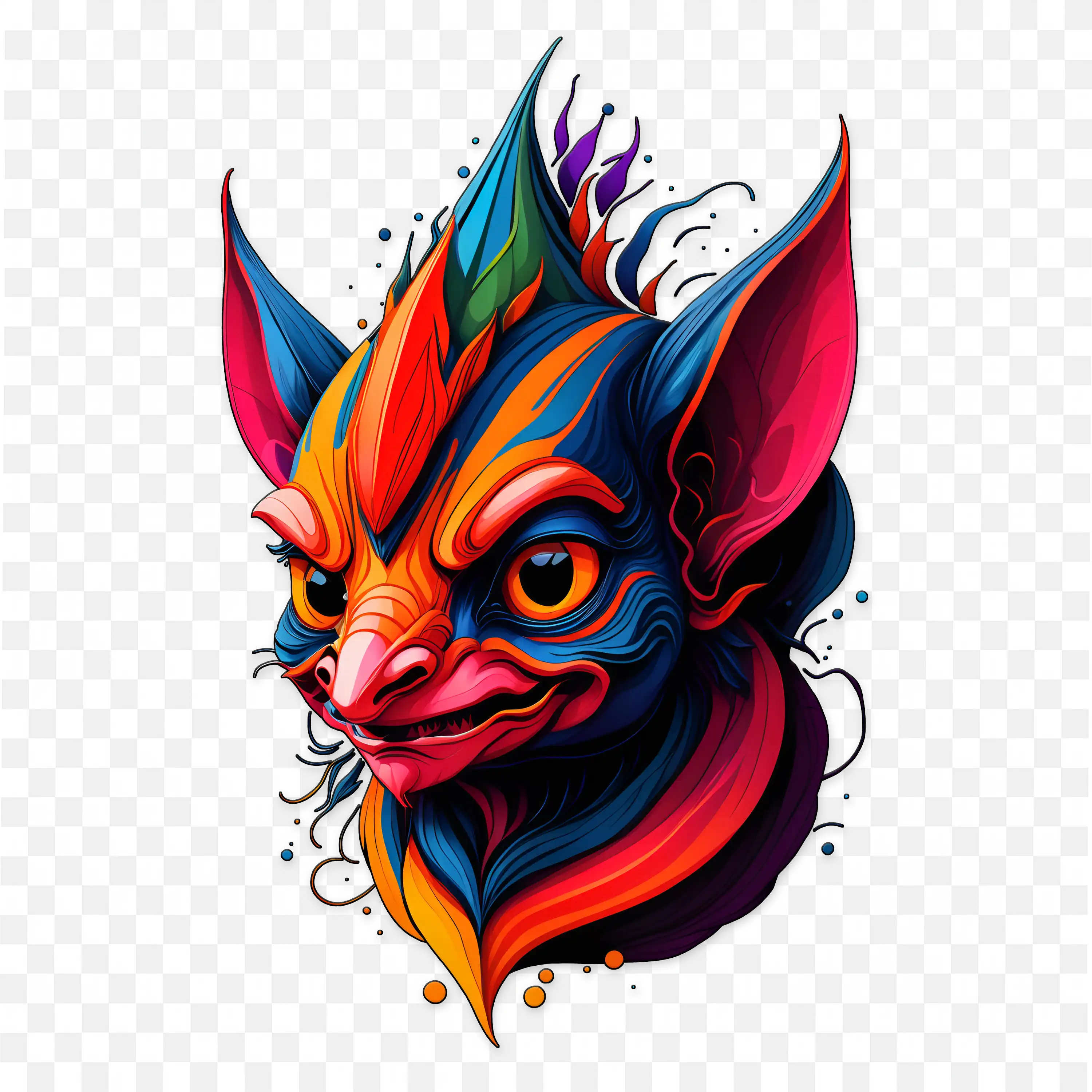 Vibrant Fantasy Beast with Bold Colours Clip Art PNG