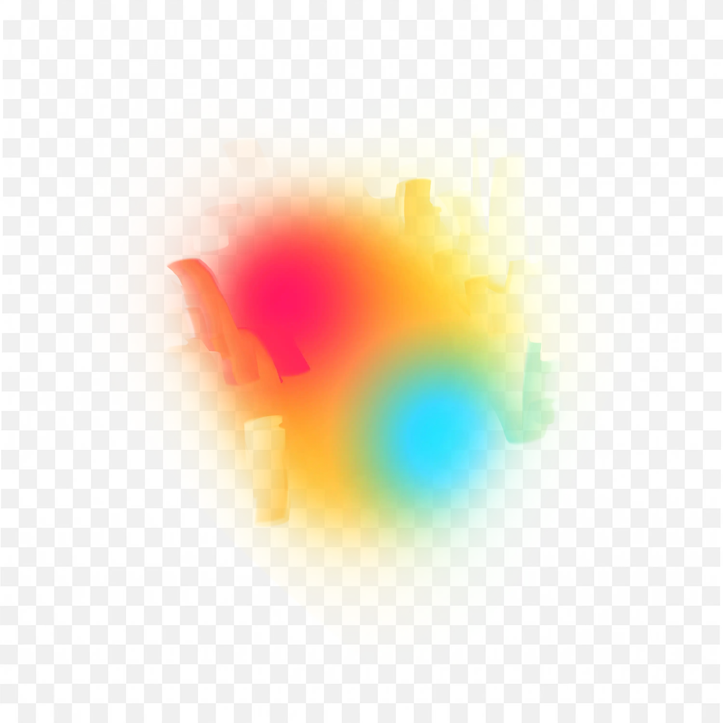 Vibrant Heart Shape with Red Blue Yellow Colourful Gradients