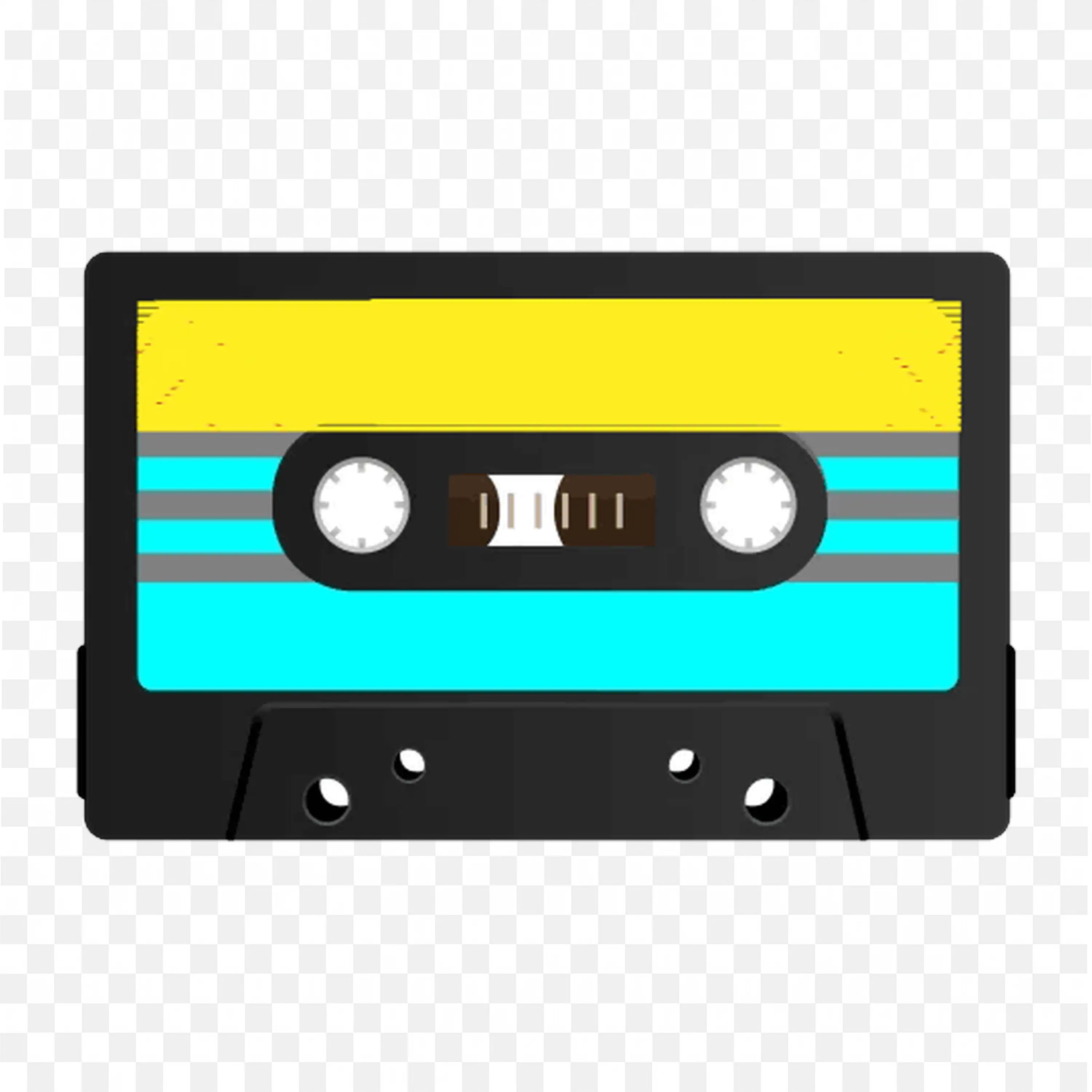 Vintage Cassette Tape with Colourful Label Design Free PNG