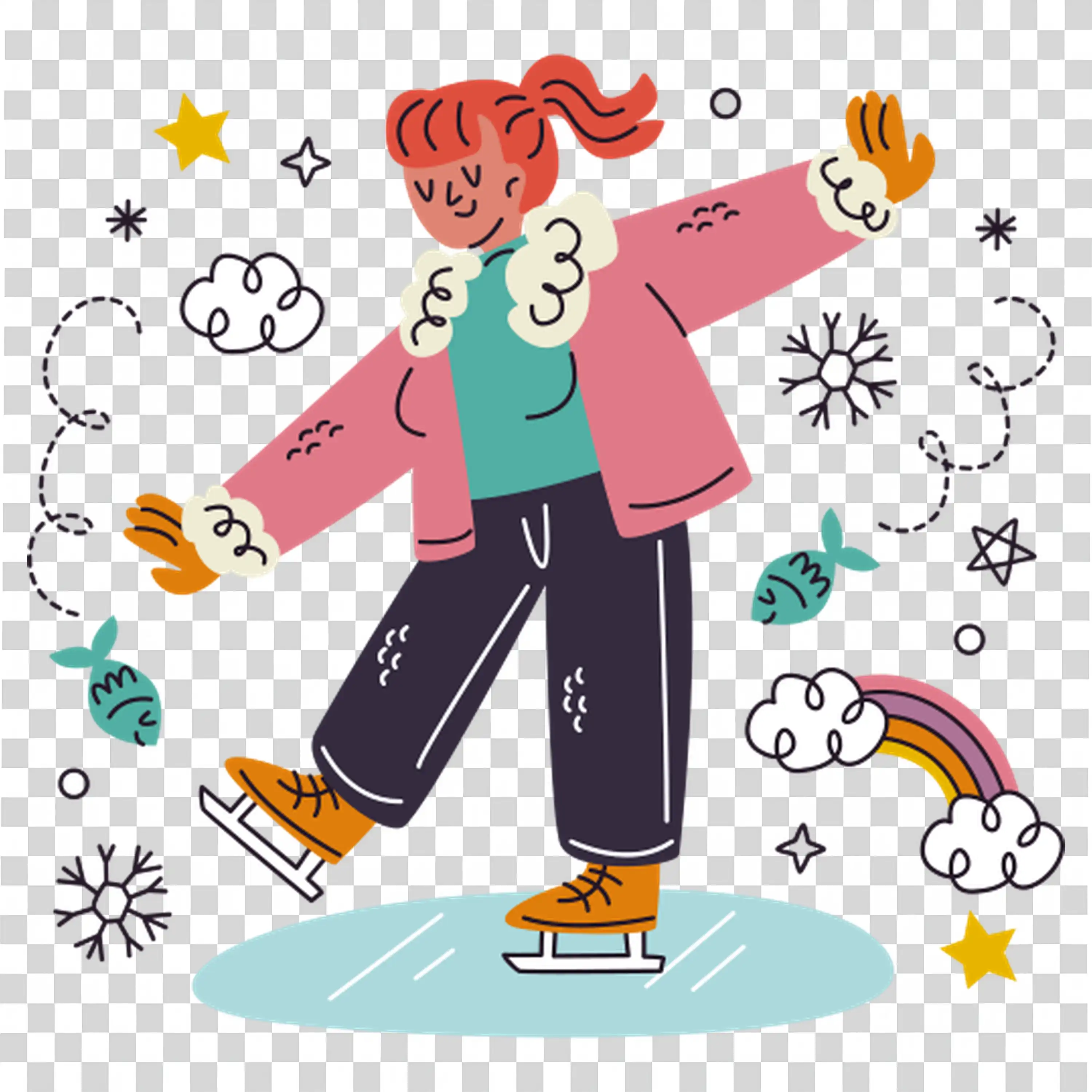 Walking in Snowy Environment Depicting Journey or Adventure