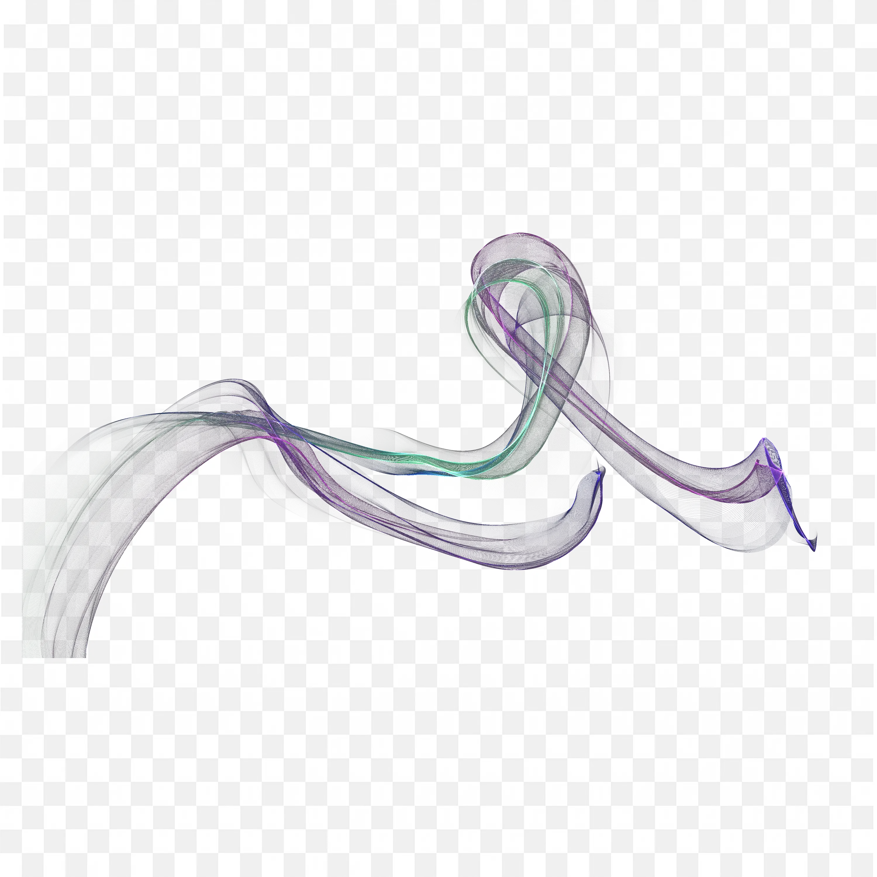 Wave of Purple and Blue Green Light on White Free PNG