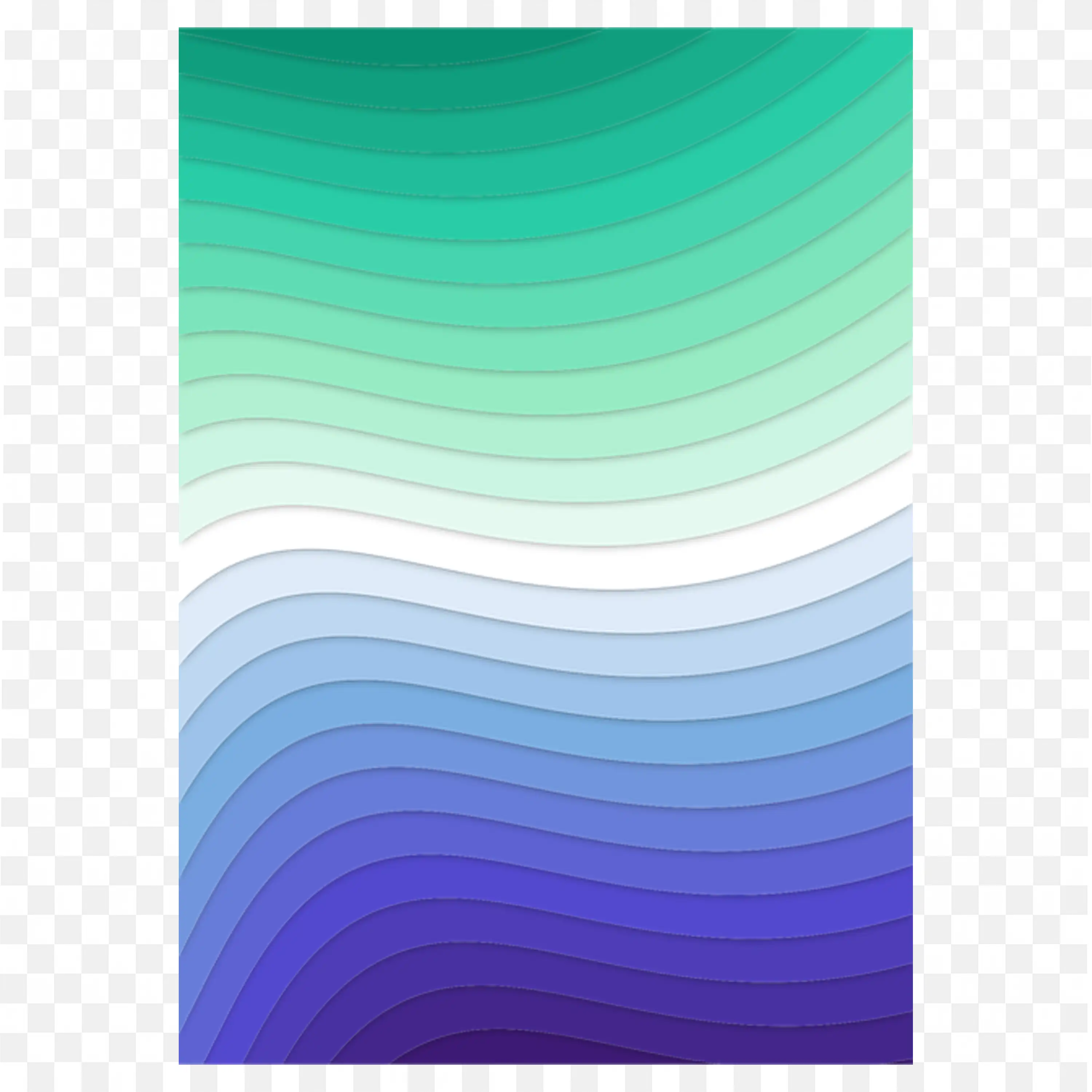 Wavy Colour Pattern in Shades of Blue and Green Free PNG