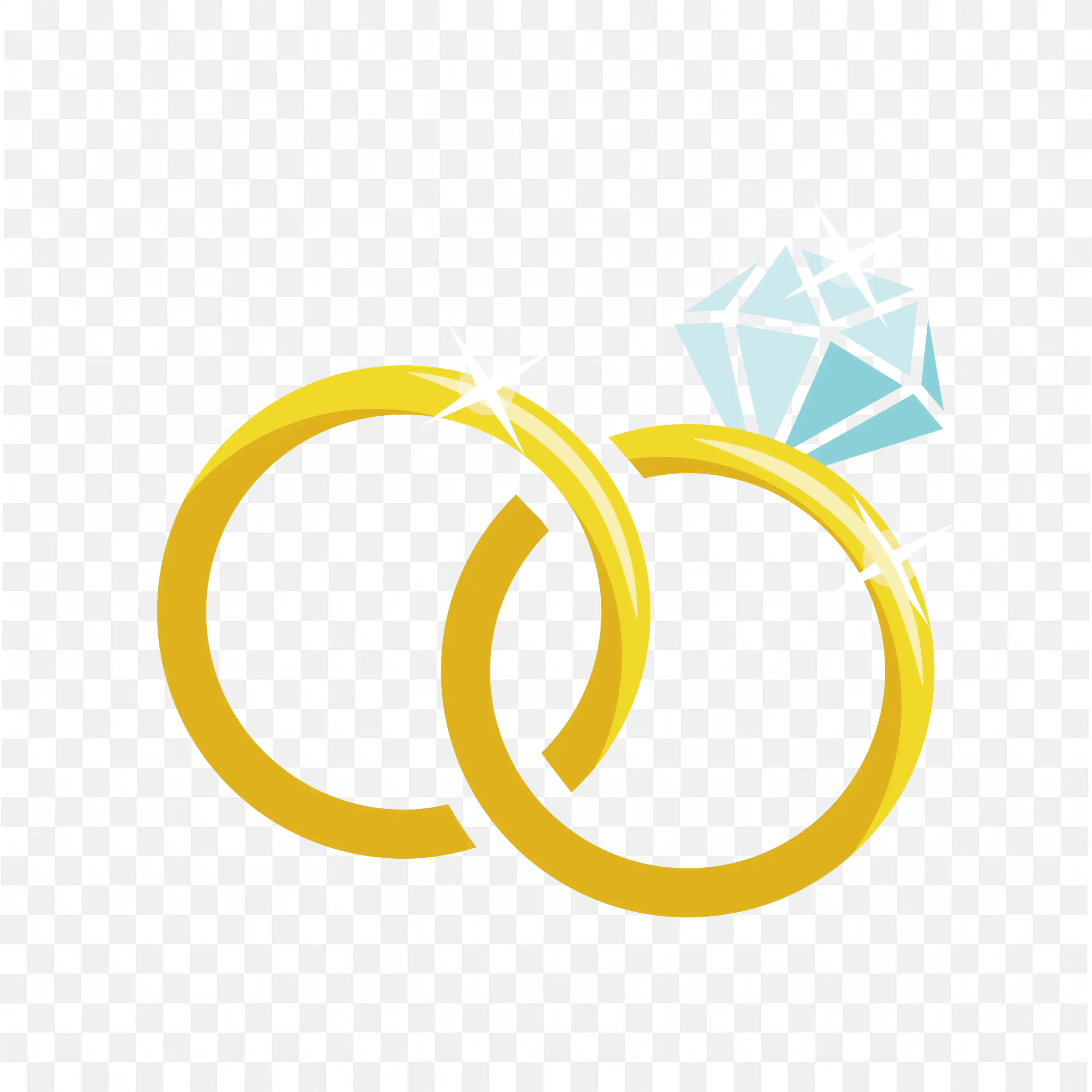 Wedding Rings and Diamond Graphic Clip Art PNG Download