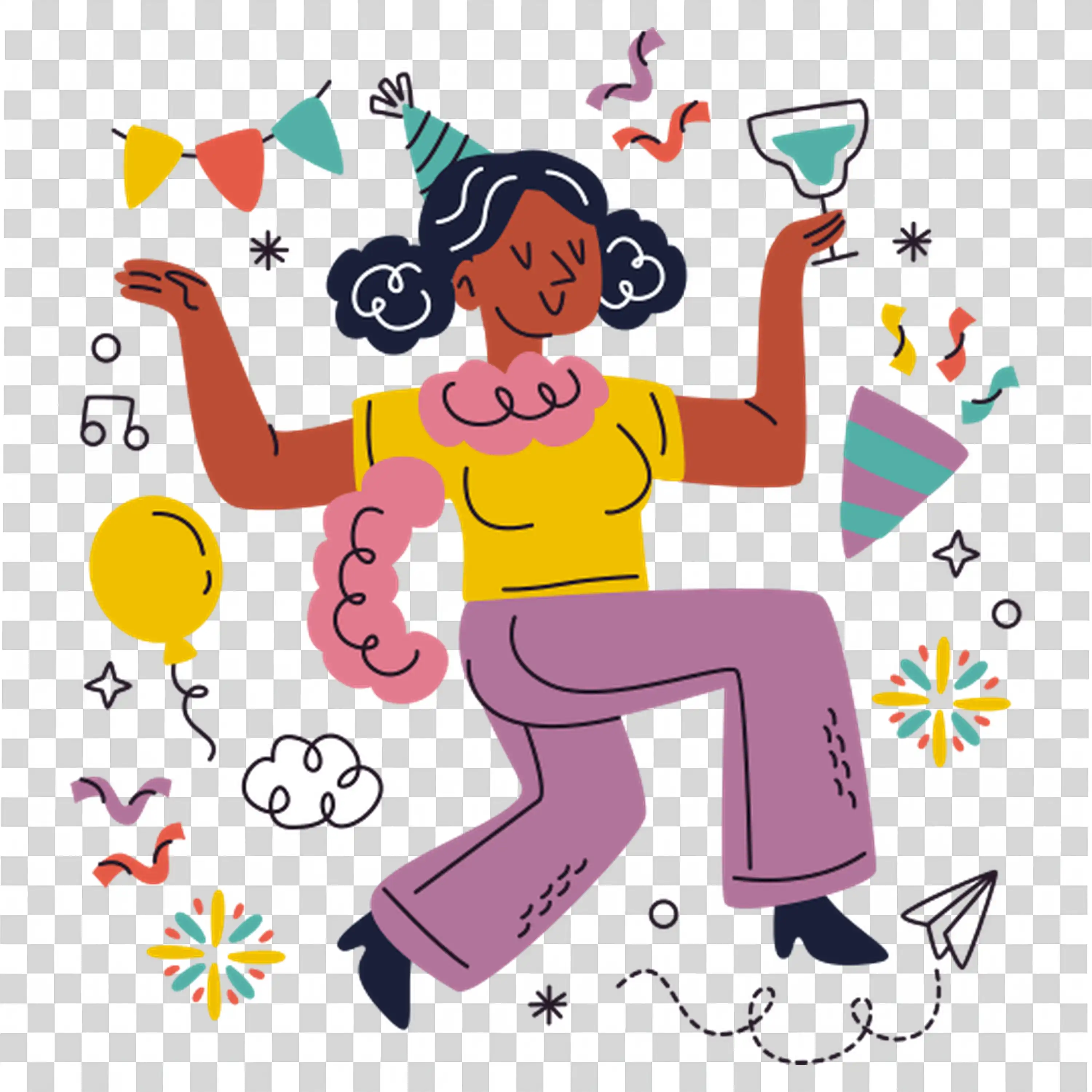 Woman celebrating success or victory with joyful jump