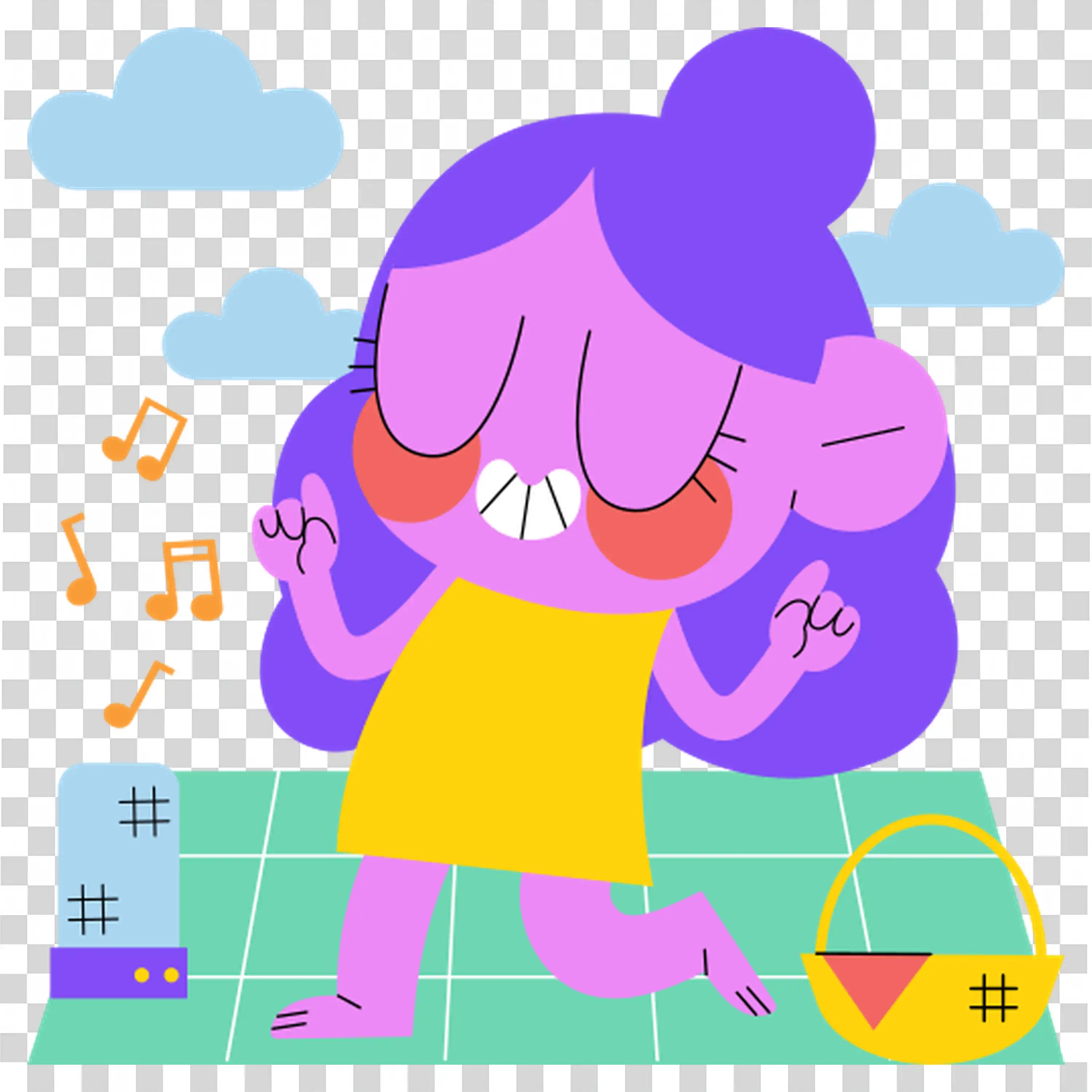 Woman enjoying music wearing headphones in sunlight