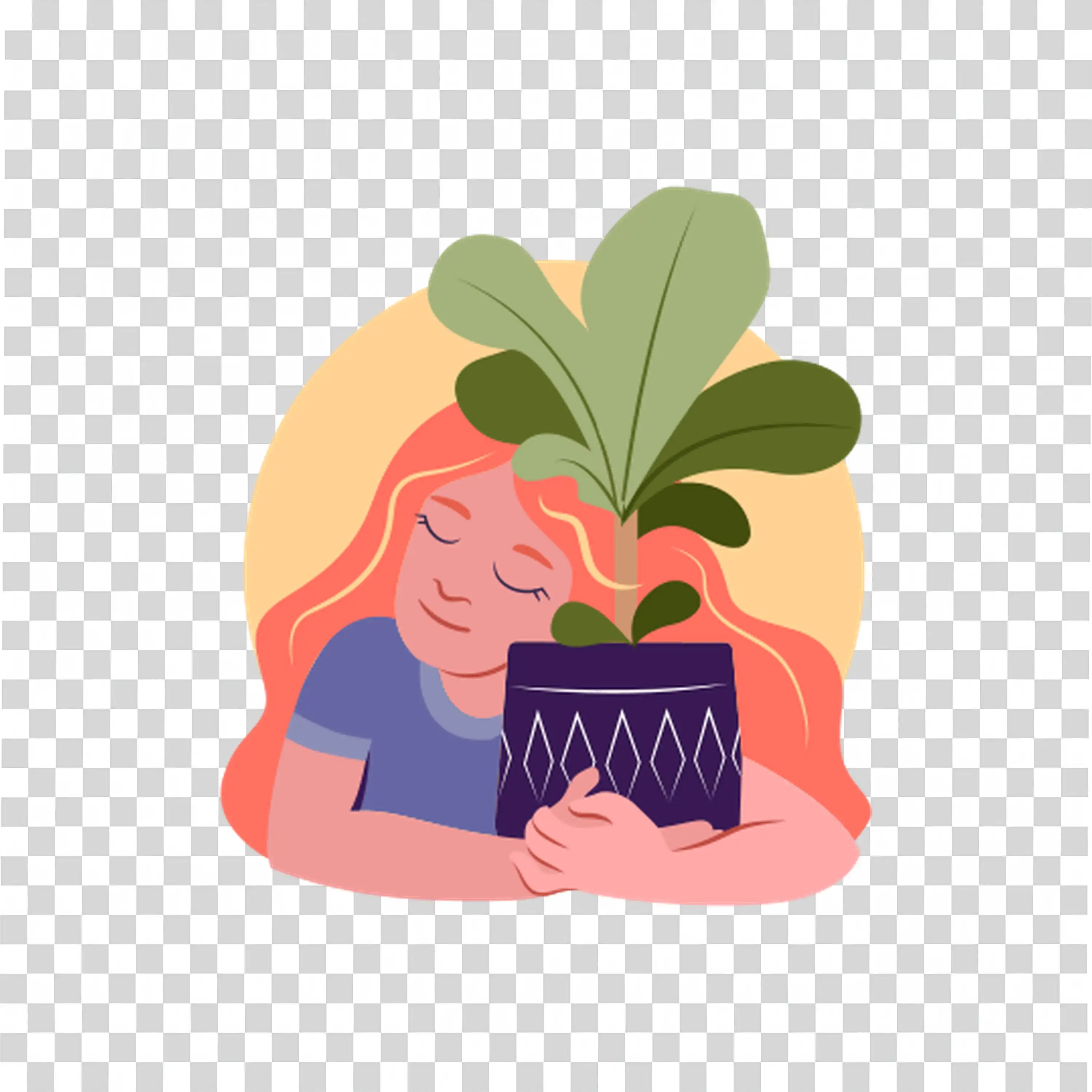 Woman gifting a plant with care and kindness free PNG