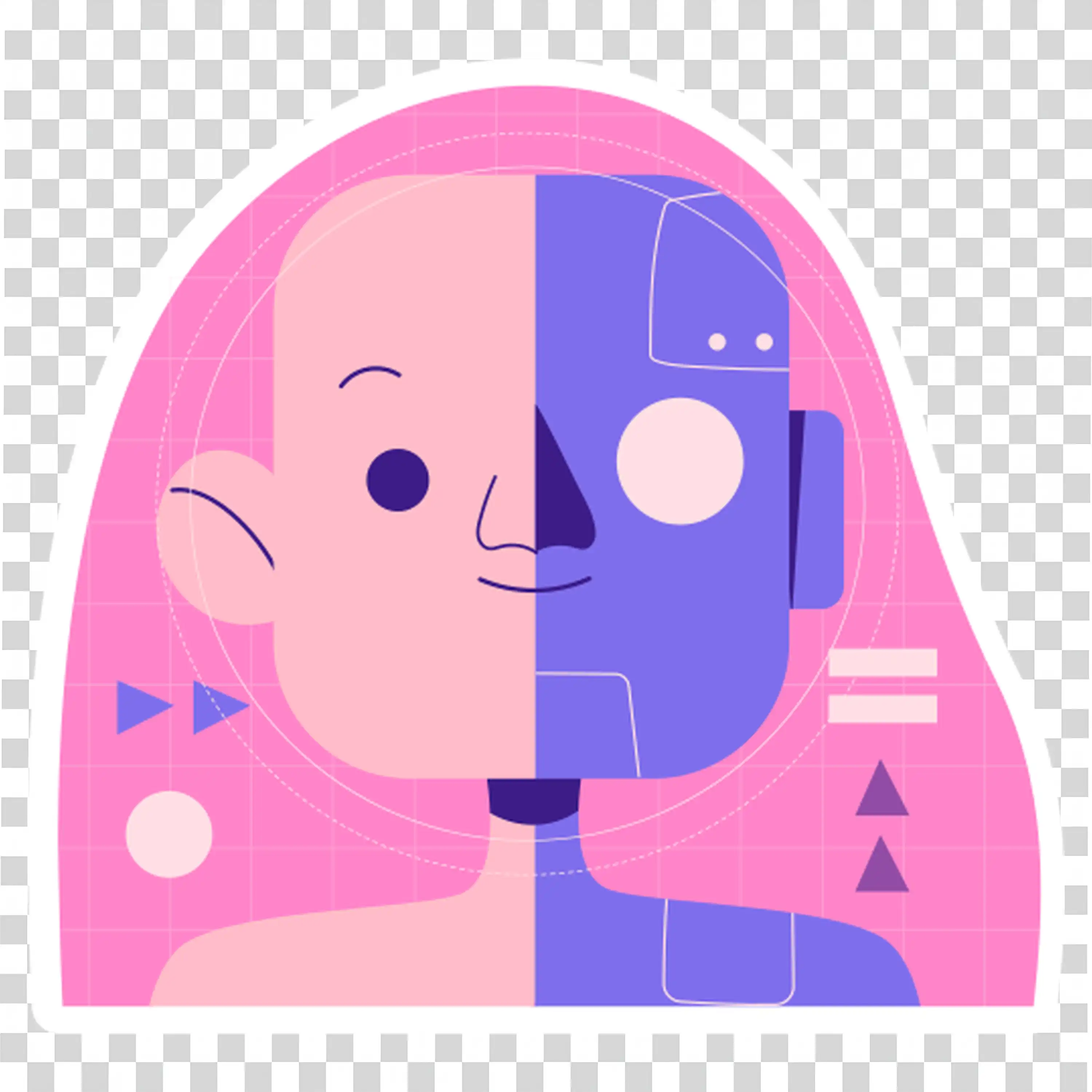 Woman Inside Smartphone Screen Representing Digital Life