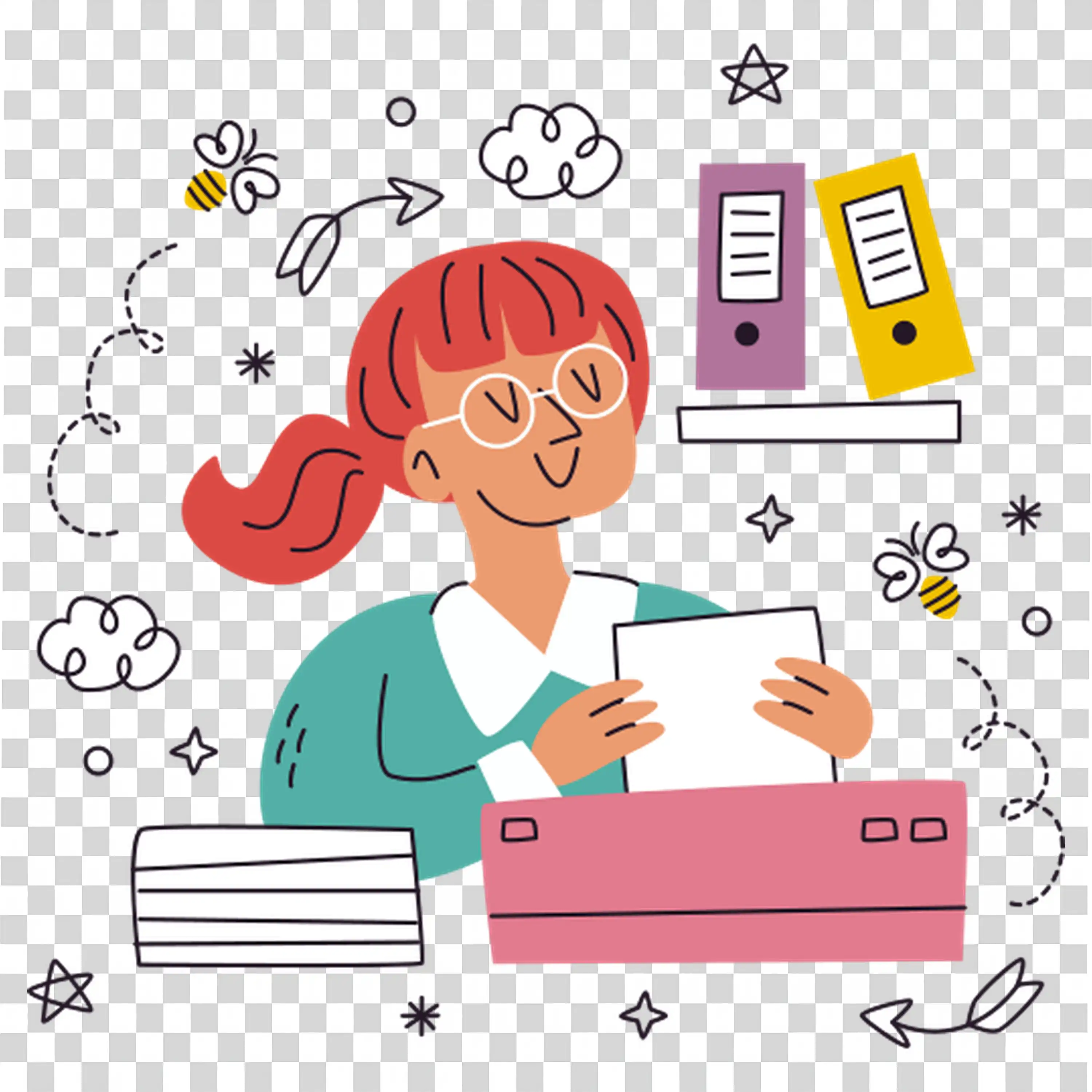 Woman multitasking with computer tablet and coffee cup